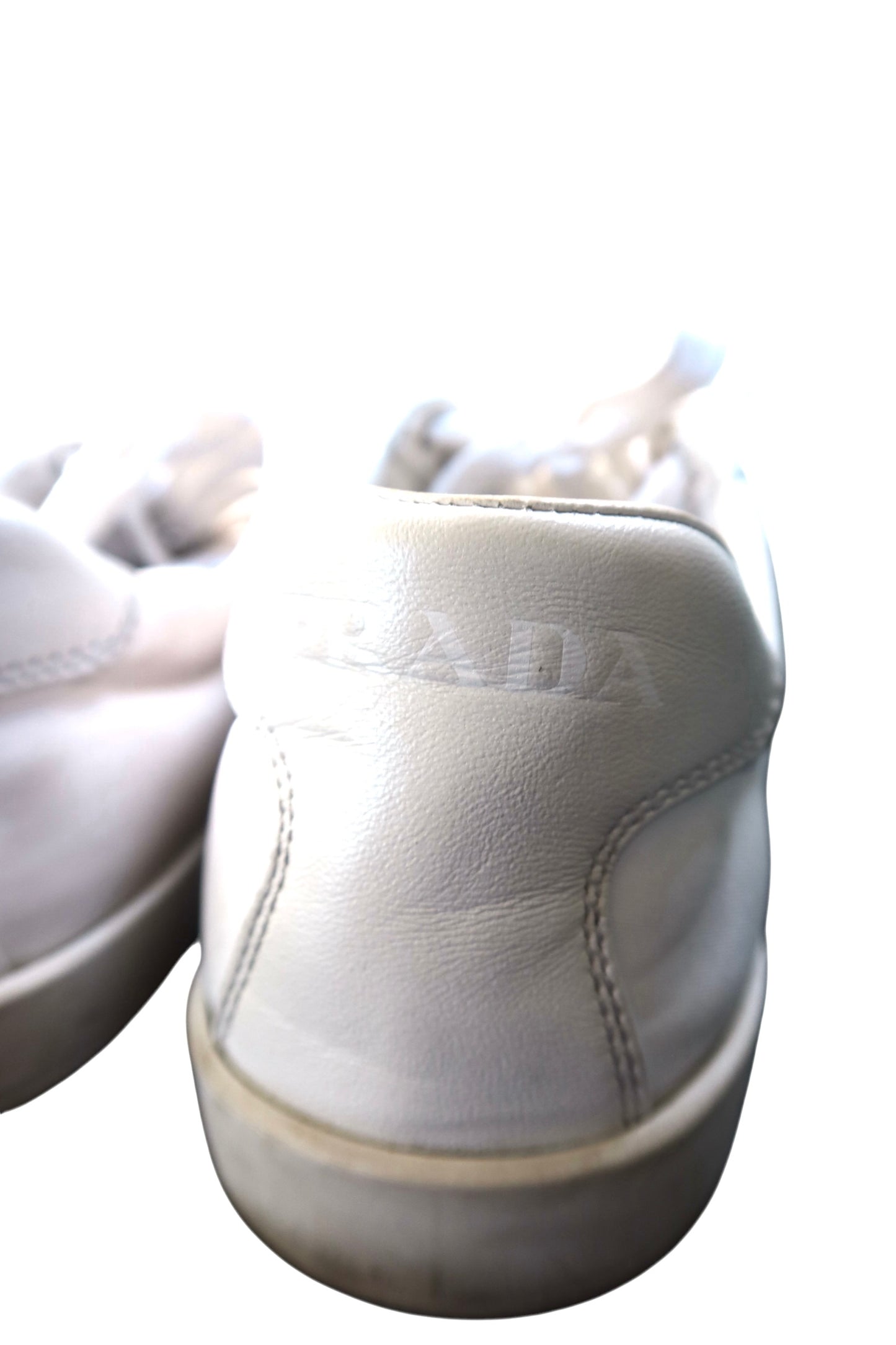Prada Nappa Re Nylon White Sneakers Low Top Women