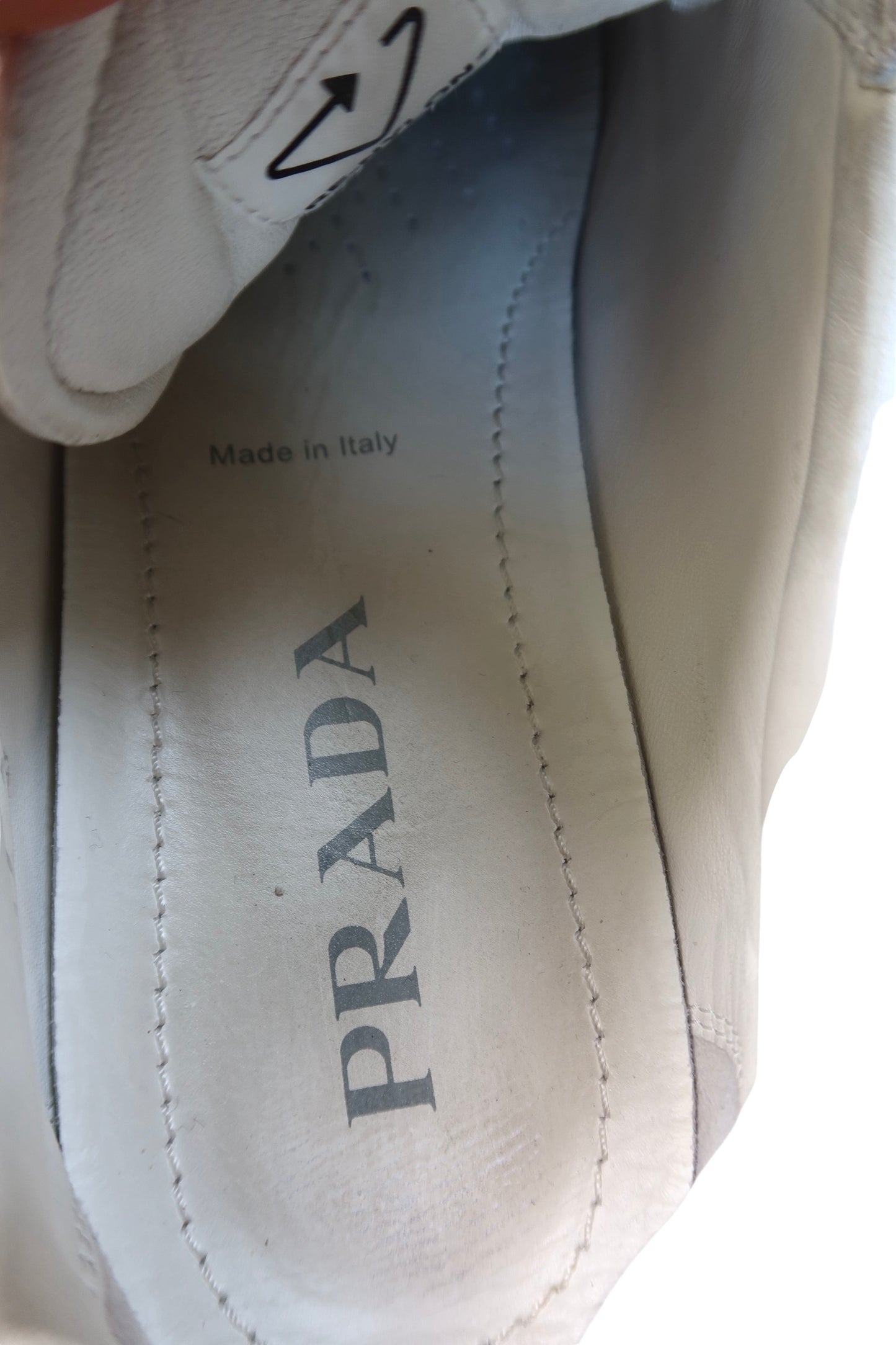 Prada Nappa Re Nylon White Sneakers Low Top Women