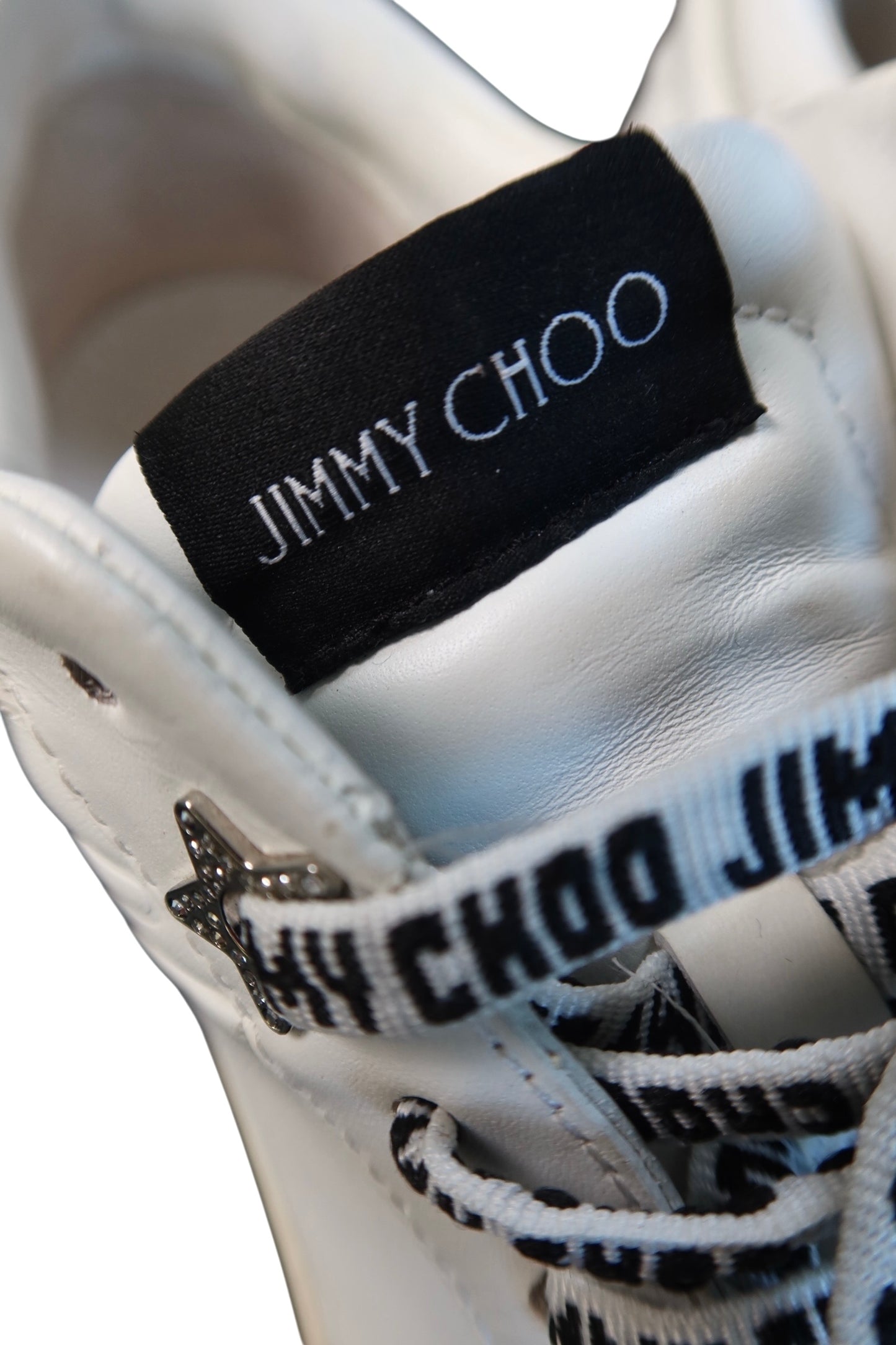 Jimmy Choo White Hawaiian Star Calf Leather Sneakers Women
