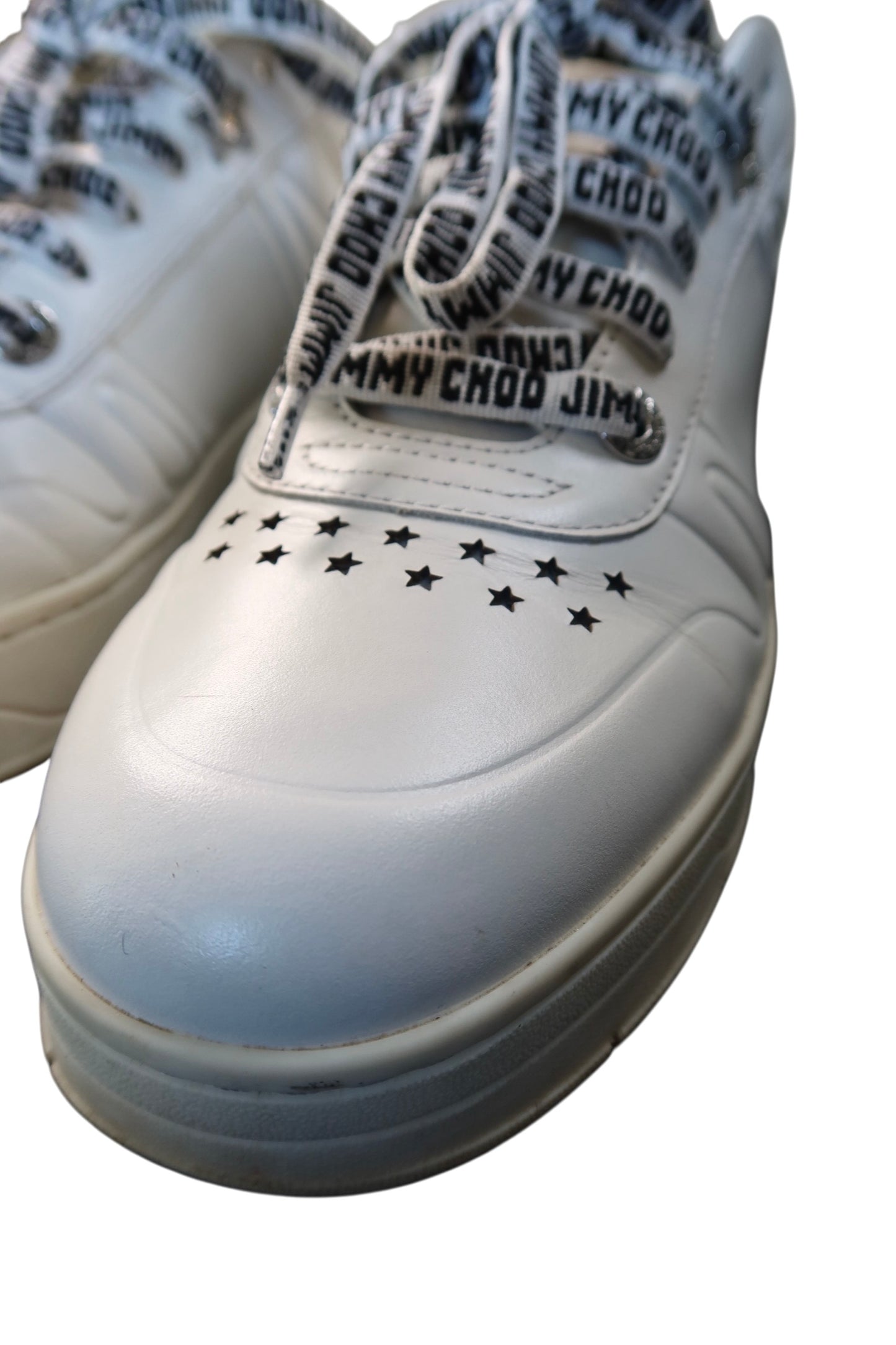 Jimmy Choo White Hawaiian Star Calf Leather Sneakers Women
