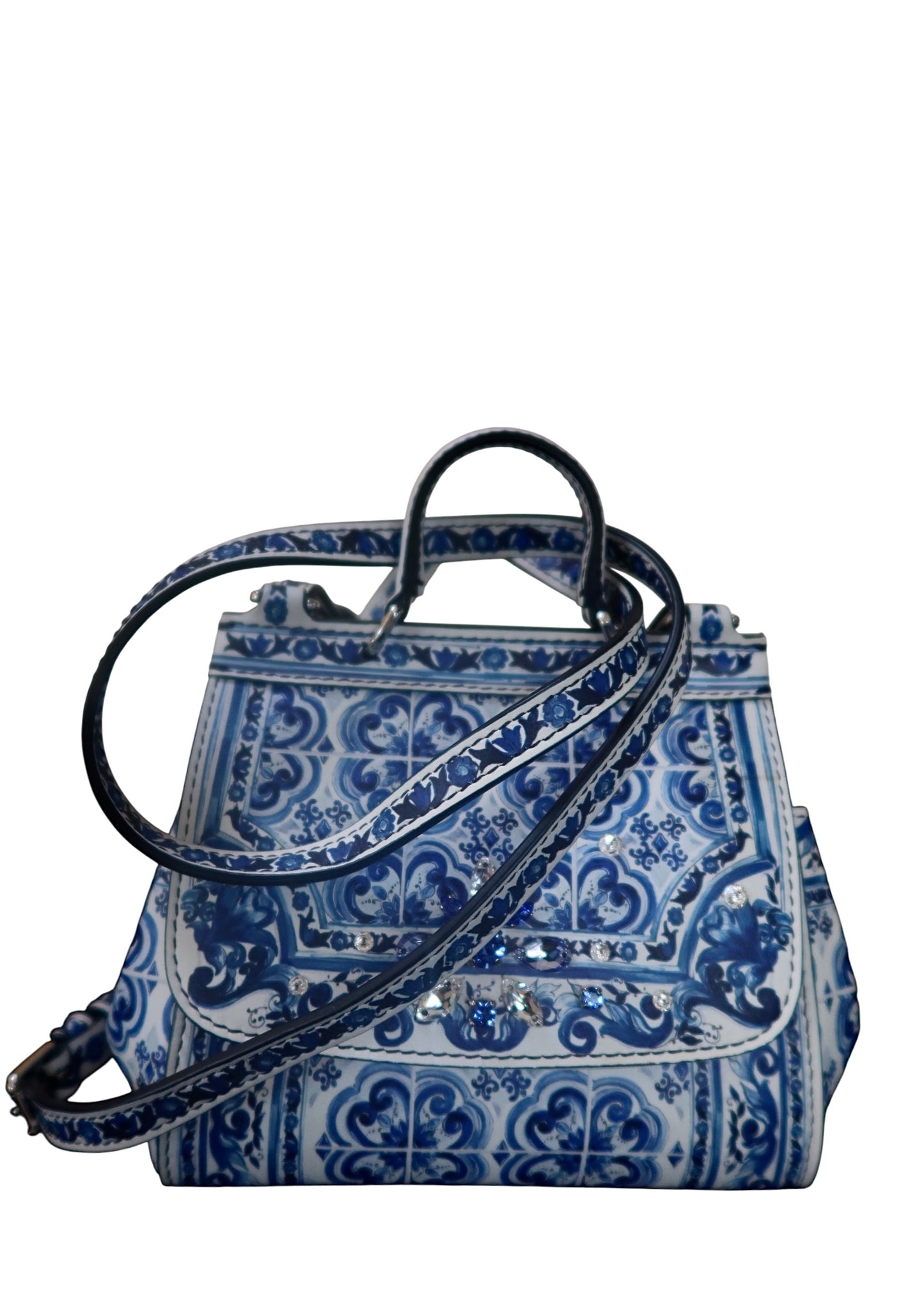 Dolce & Gabbana Mini Sicily Majolica-Print Top-Handle Bag