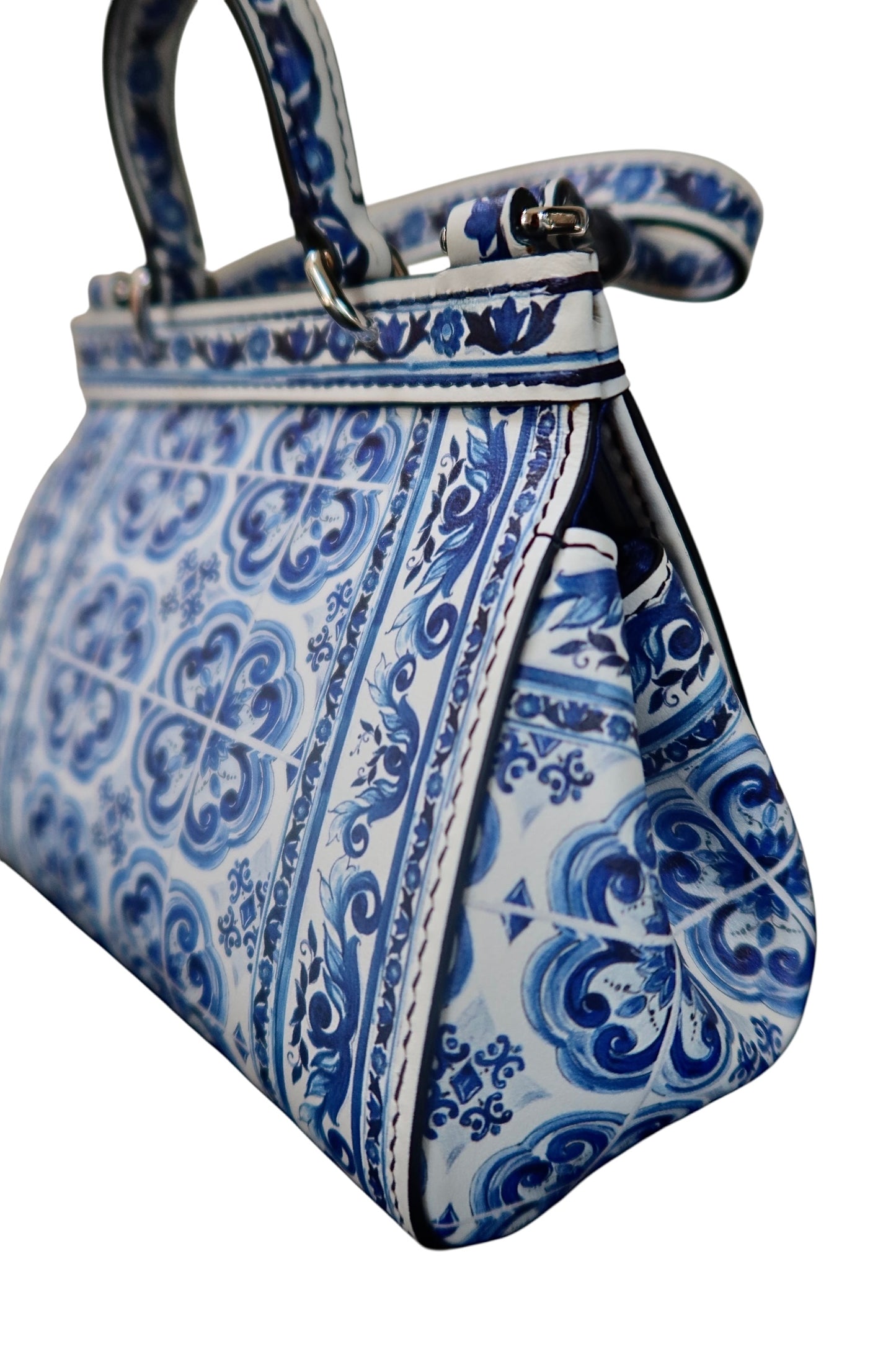 Dolce & Gabbana Mini Sicily Majolica-Print Top-Handle Bag