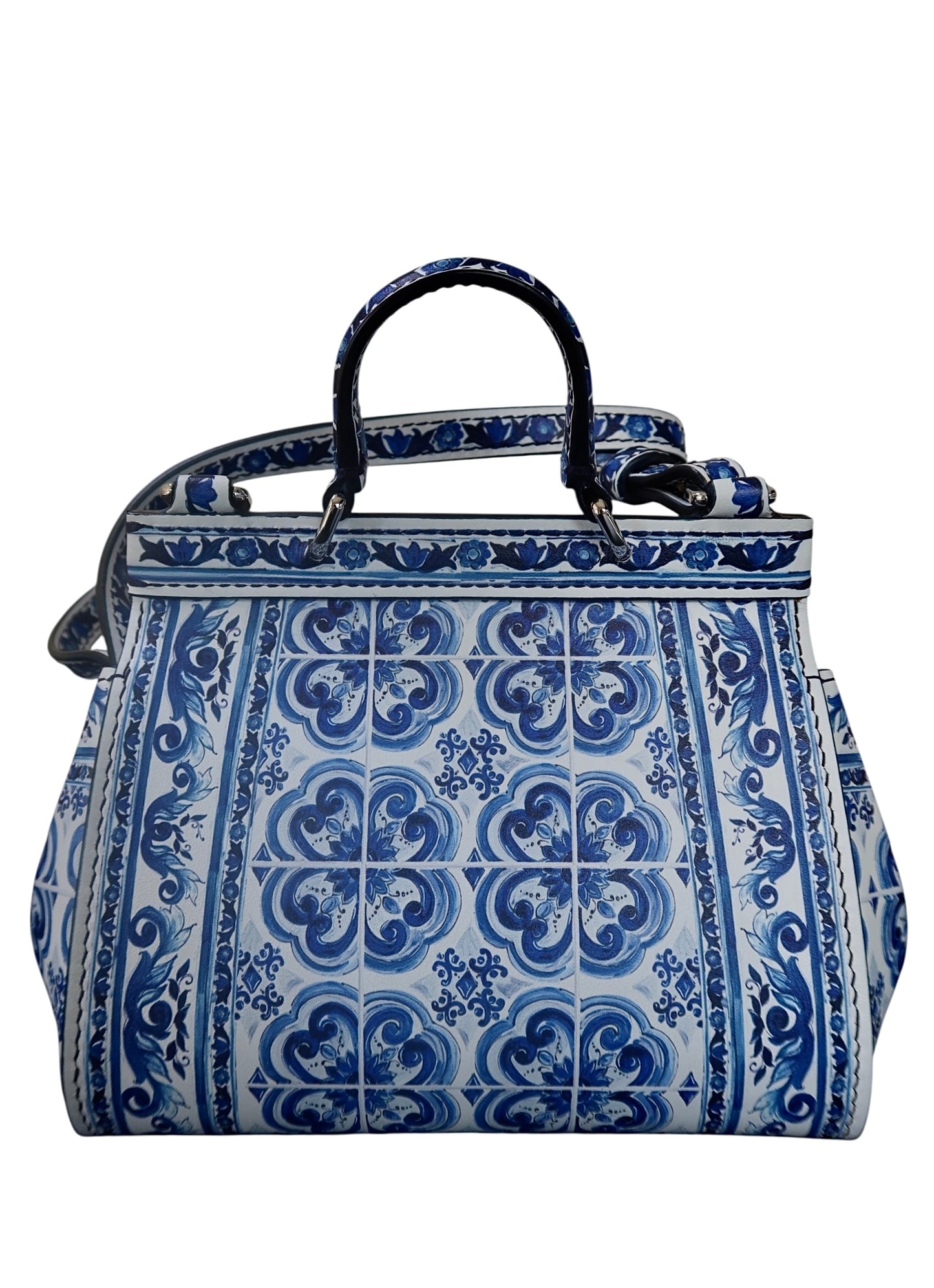 Dolce & Gabbana Mini Sicily Majolica-Print Top-Handle Bag