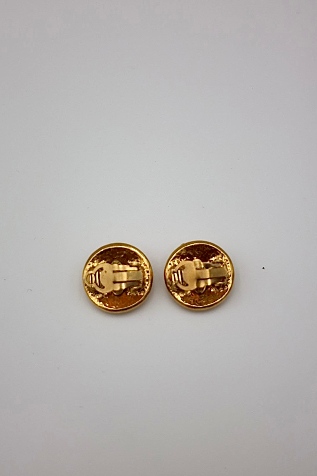 Chanel Coco Mark Gold Plated Round 94P Earrings