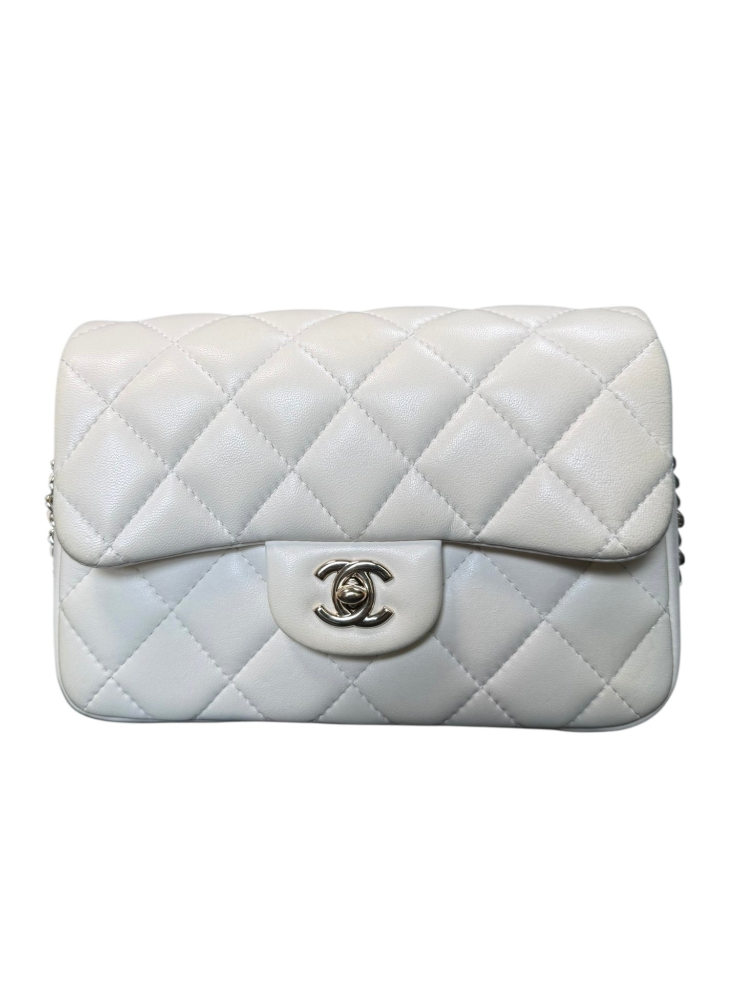 Chanel "My Precious" Flap Bag Imitation Pearl White Lambskin Light Gold Hardware