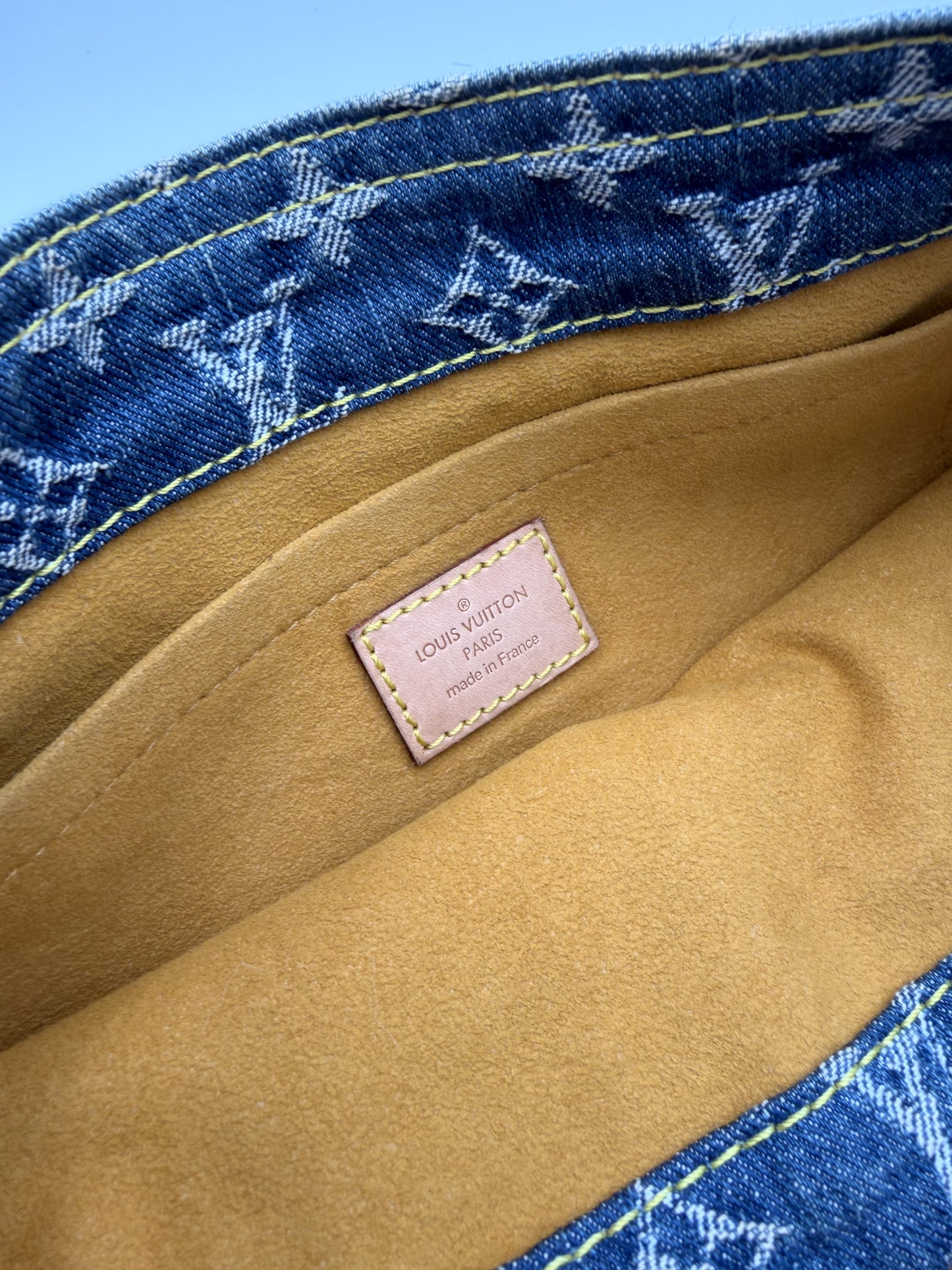 Louis Vuitton Blue Monogram Denim Sac Plat Tote Bag