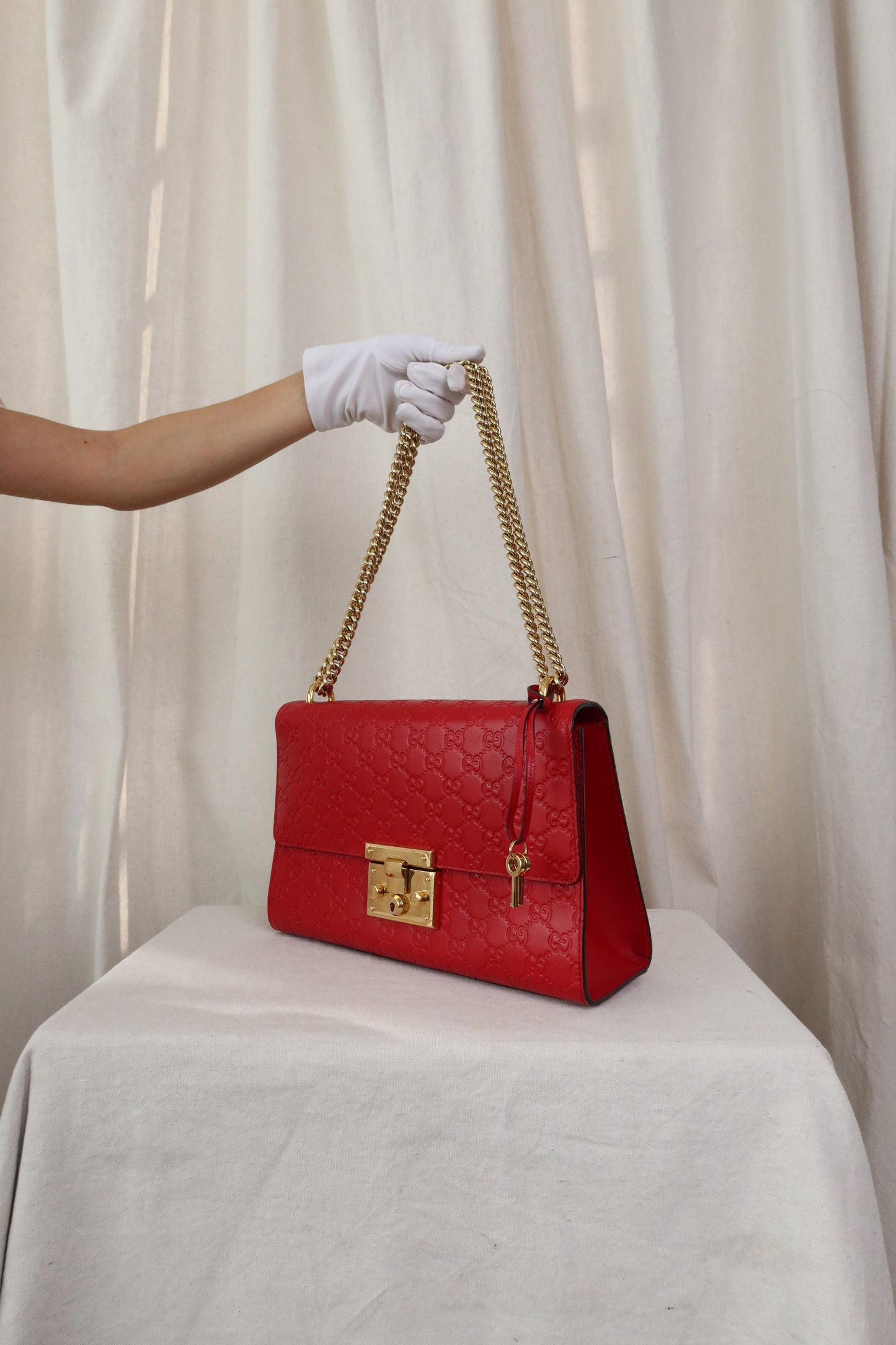 GUCCI Guccissima Medium Padlock Shoulder Bag