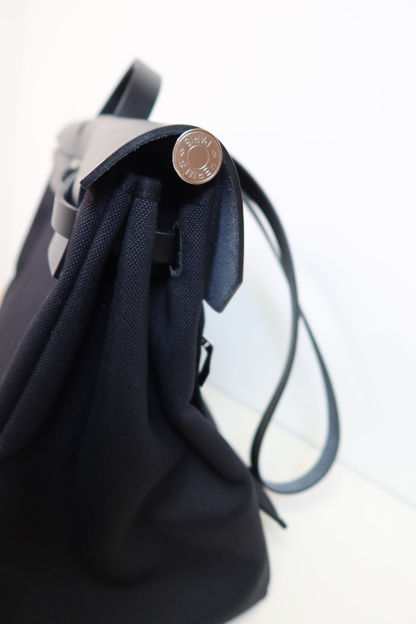 Hermès Black Vache Hunter and Toile Herbag Zip Cabine 50