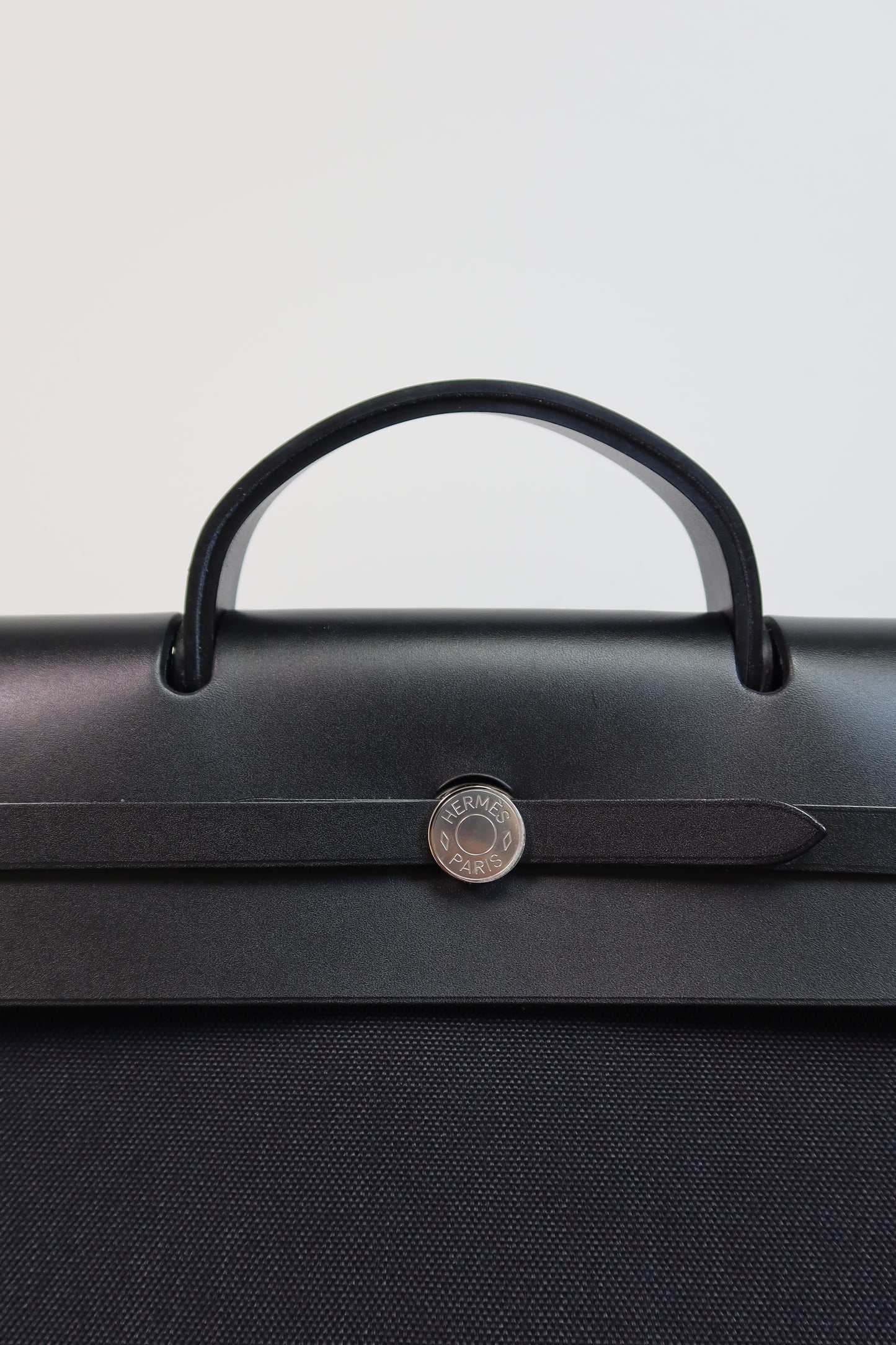 Hermès Black Vache Hunter and Toile Herbag Zip Cabine 50