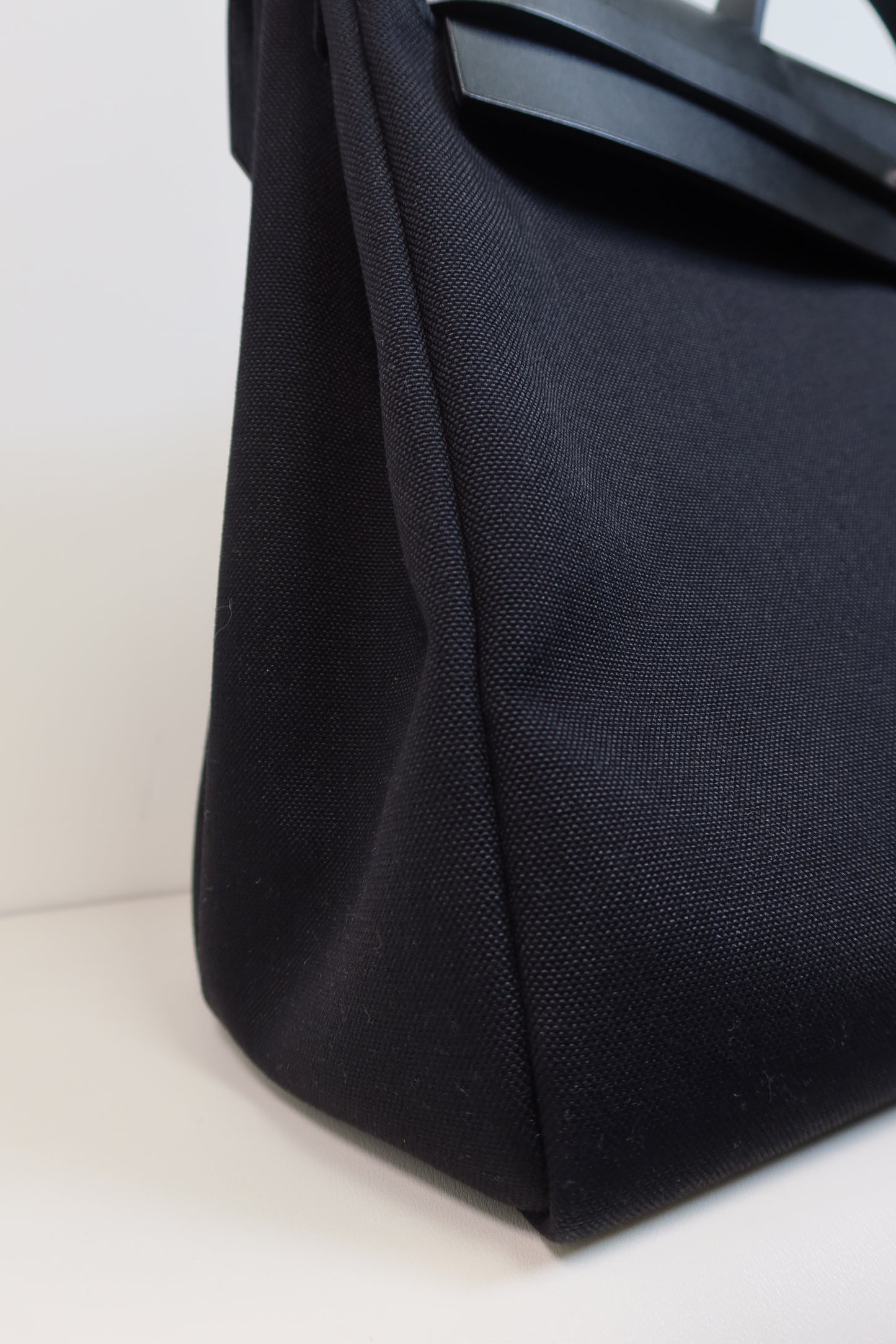 Hermès Black Vache Hunter and Toile Herbag Zip Cabine 50