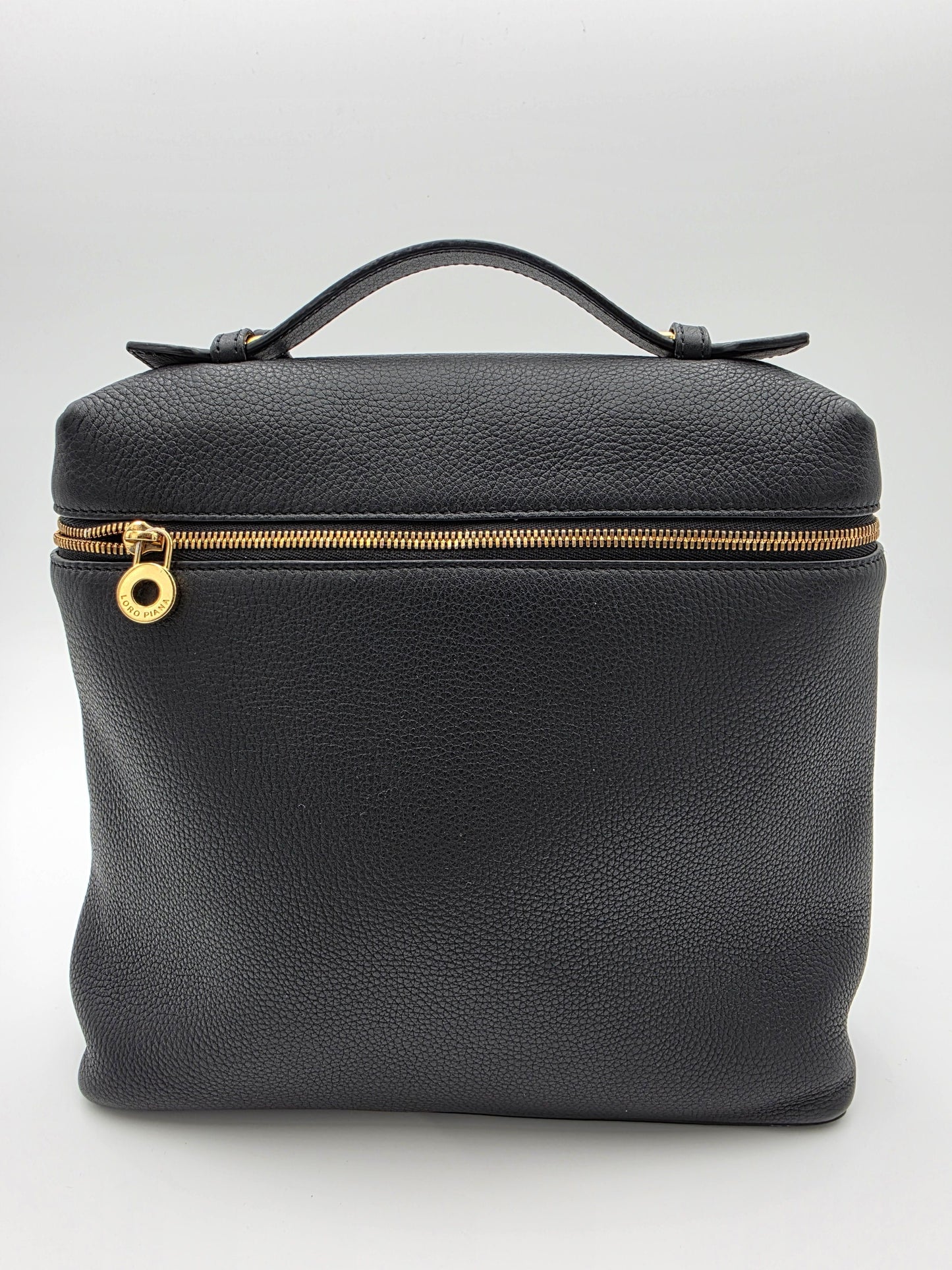 LORO PIANA Extra Pocket Leather Backpack In Black