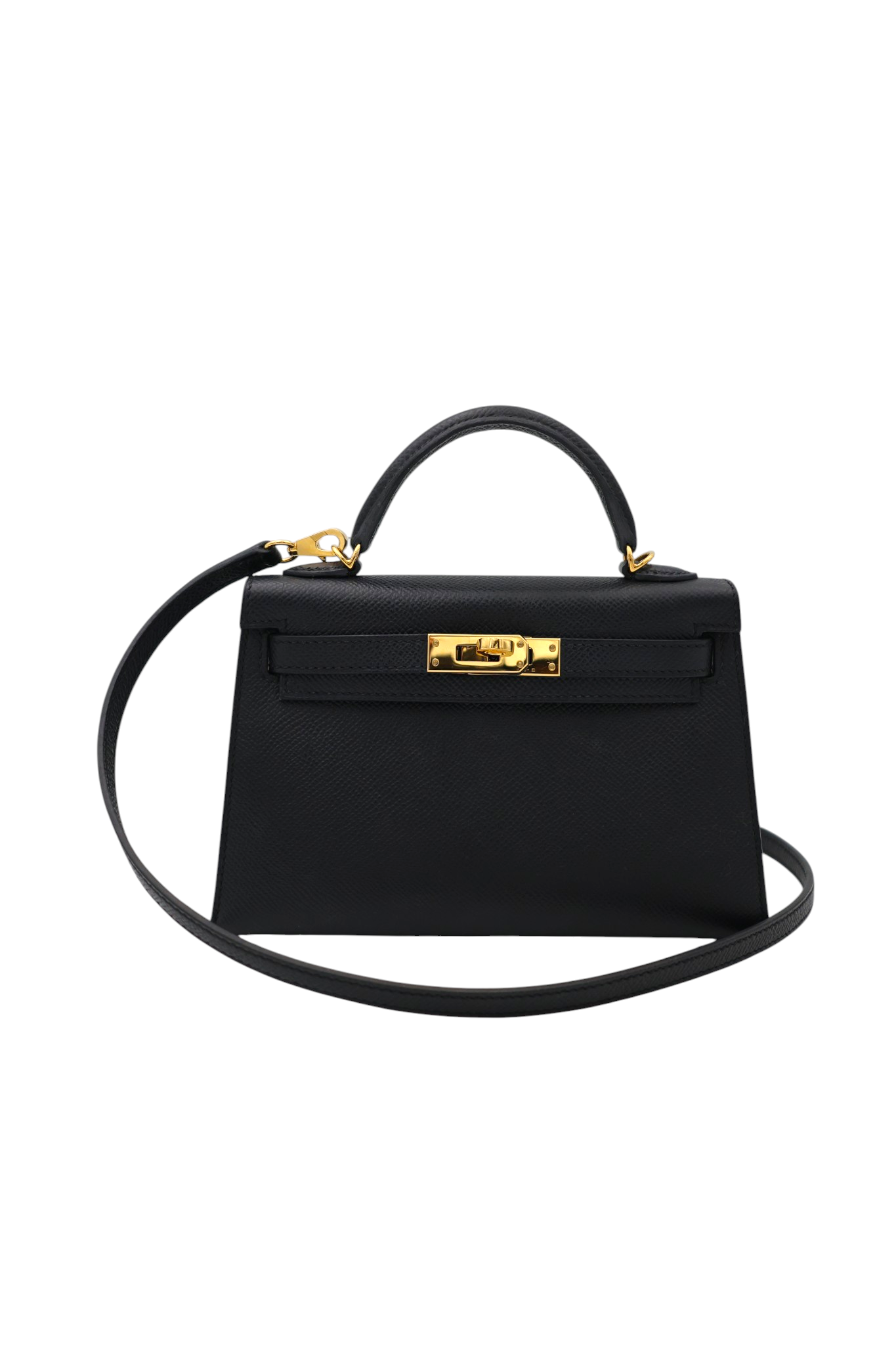 Hermès Mini Kelly 20 Sellier in Noir Epsom GHW