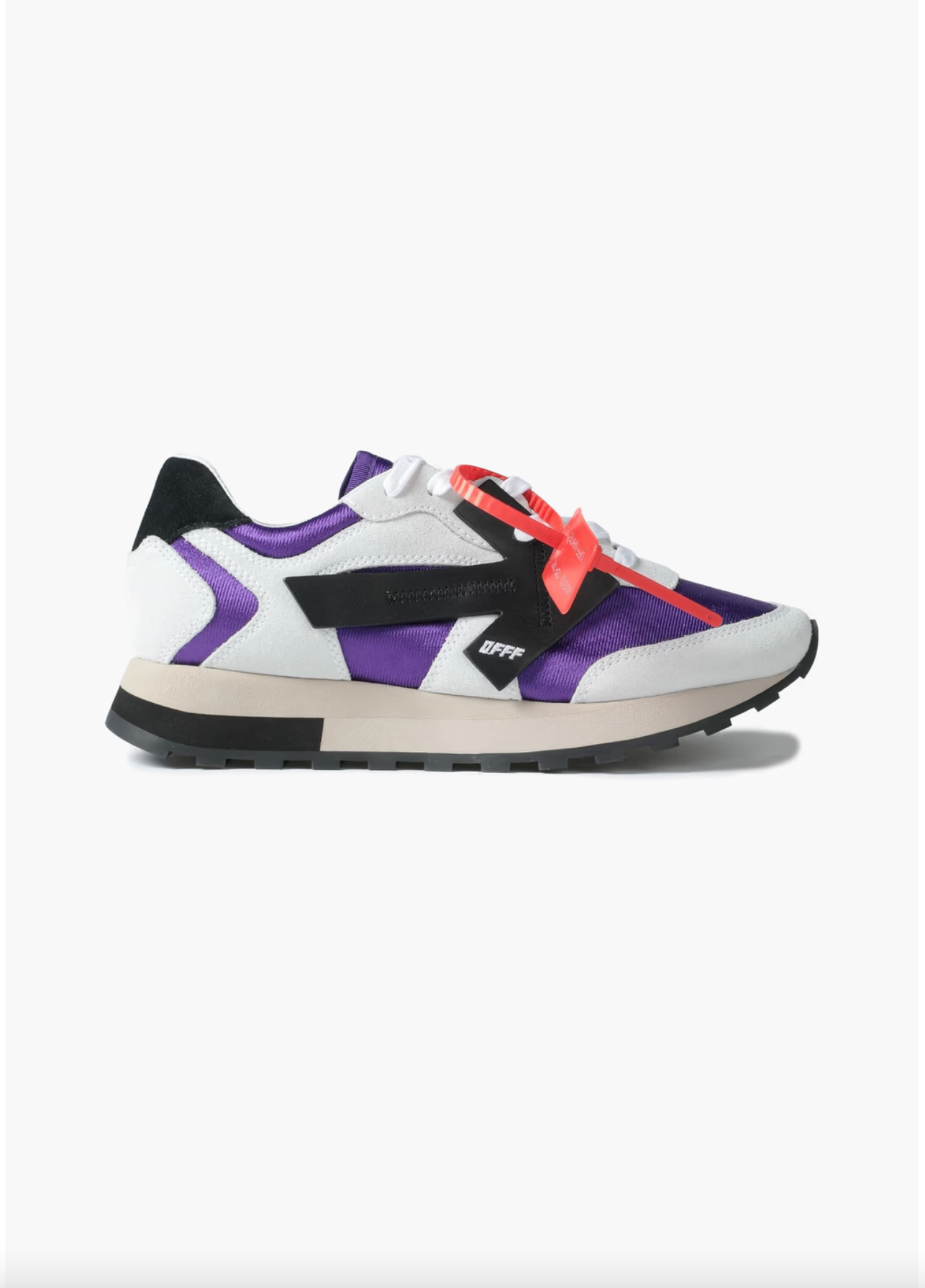 OFF-WHITE HG Runner appliquéd suede and shell sneakers