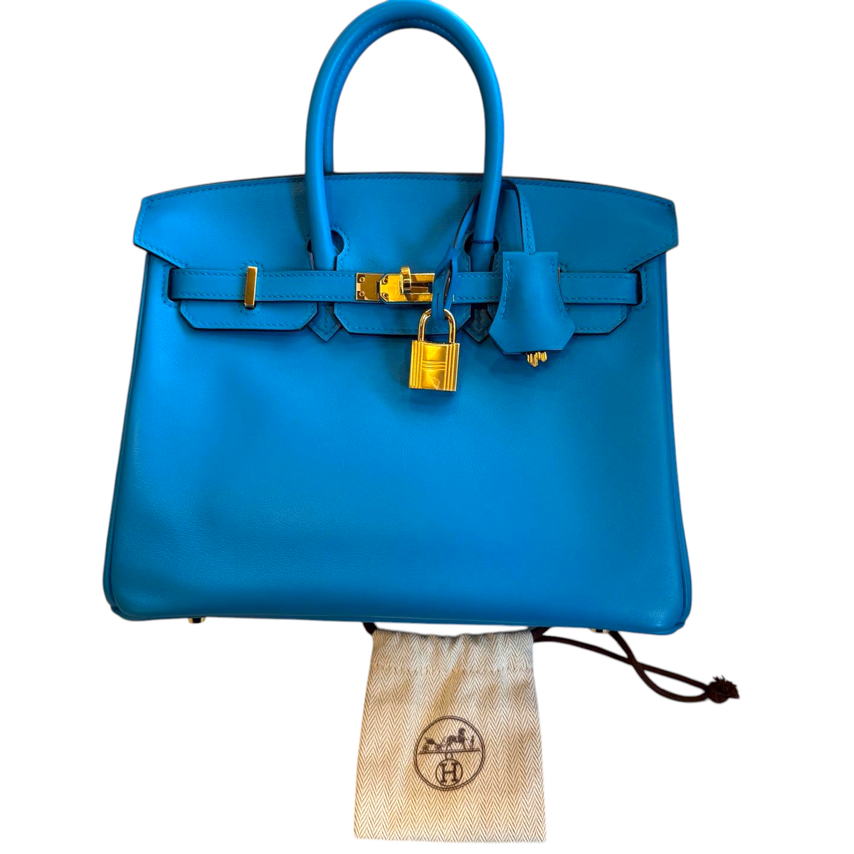 HERMÈS Swift Birkin 25 Bleu Frida GHW Stamp Y (2020)