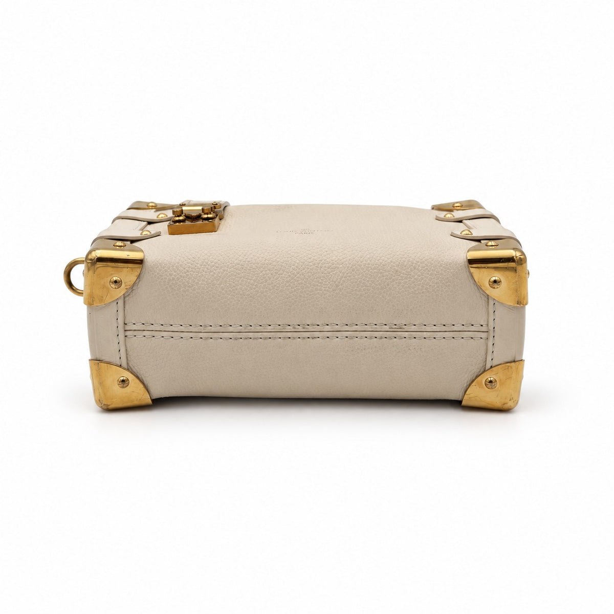 Louis Vuitton Grained Calfskin Side Trunk PM Chalk GHW
