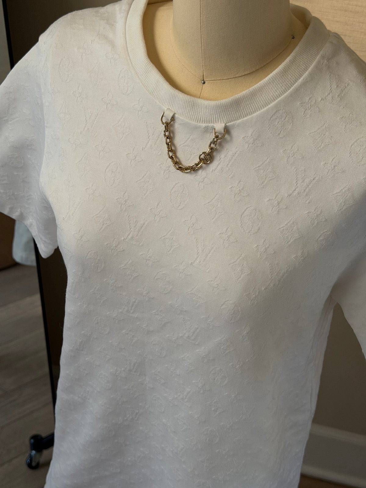 Louis Vuitton 2024 White Monogram Chain T-Shirt