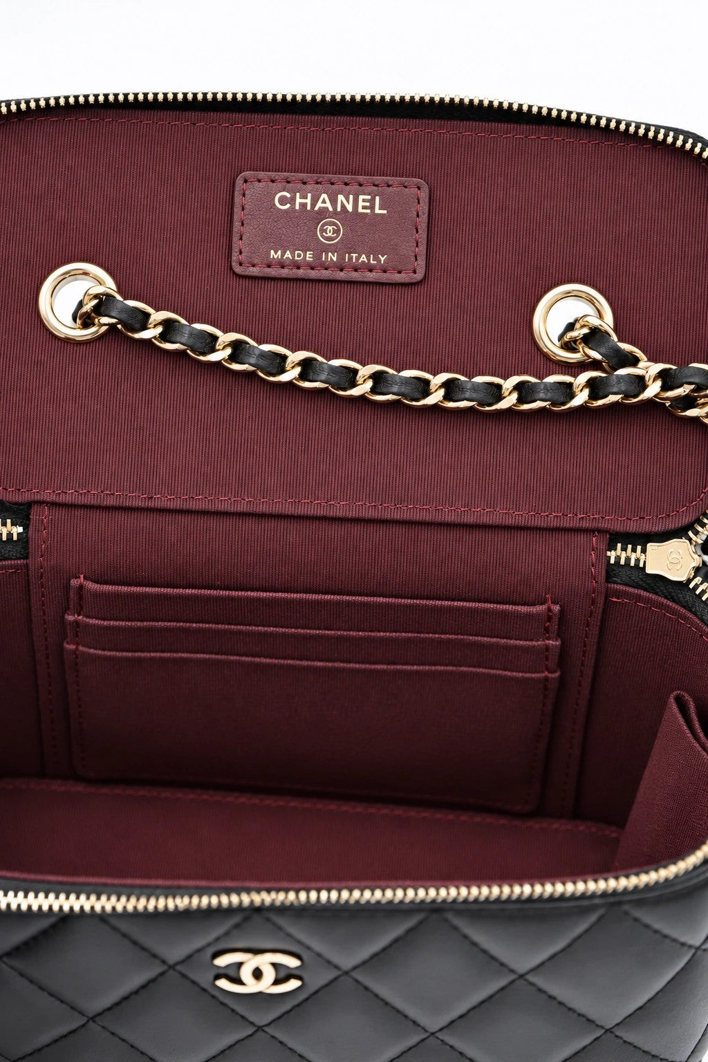 Chanel Quilted Leather Vanity Case Black