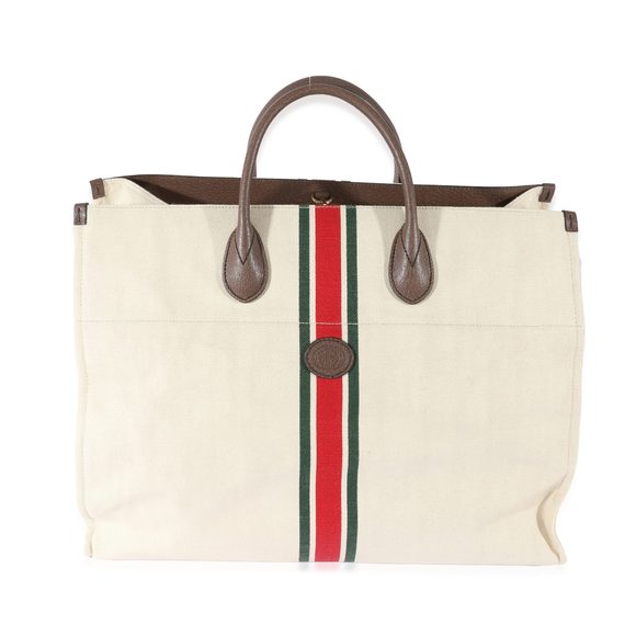 GUCCI Large Foldable Linen Tote Bag