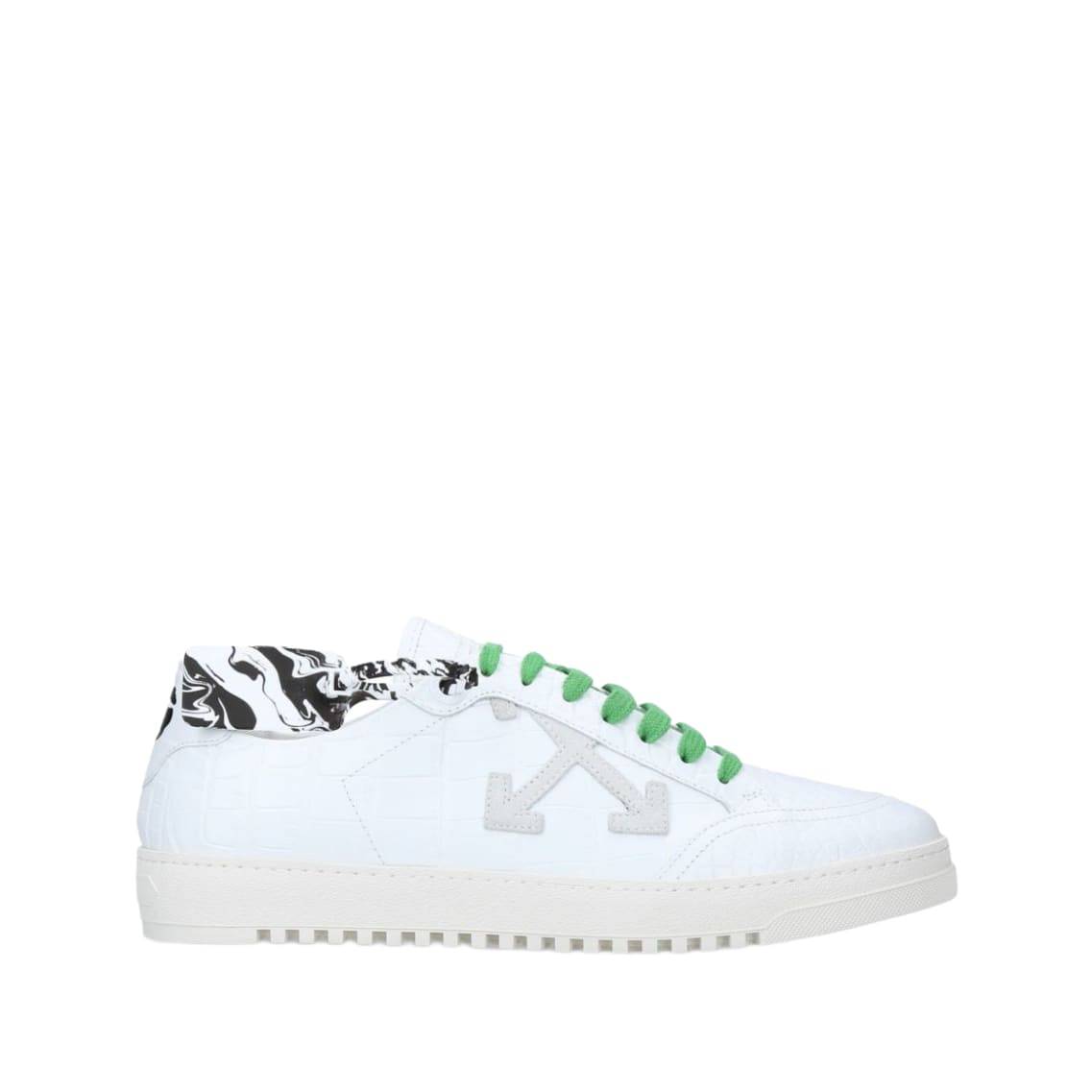 OFF-WHITE Croc-embossed Leather Low-top 2.0 Sneakers In White.