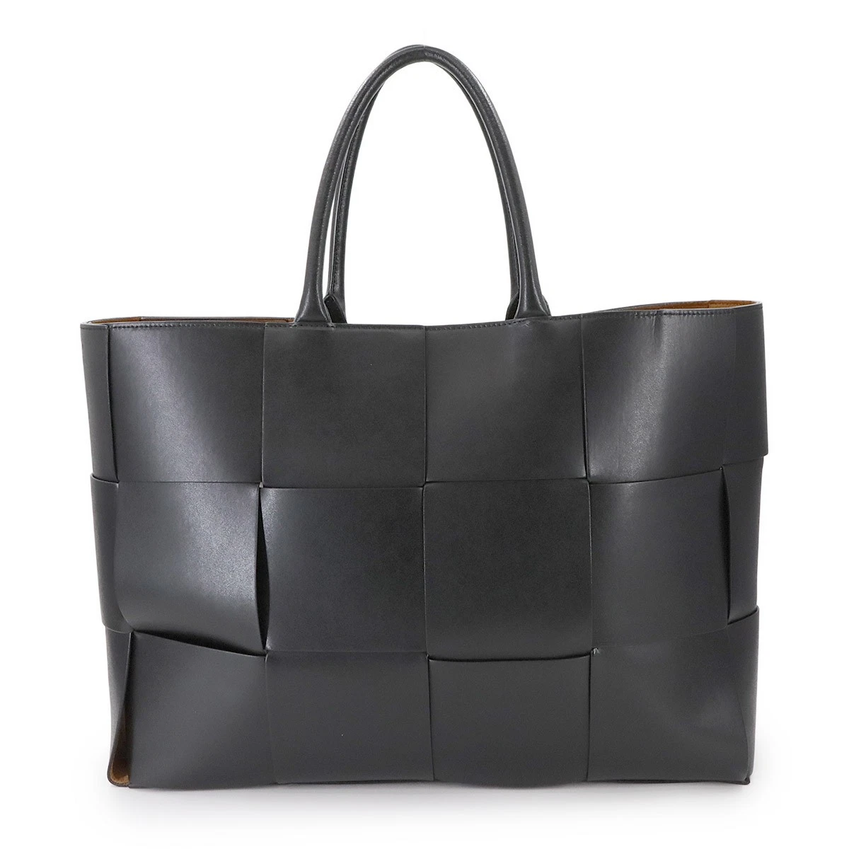 BOTTEGA VENETA Intrecciato Large Arco Tote Bag Leather Black Purse