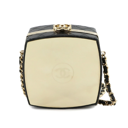 CHANEL Matelasse Chain Clutch Shoulder Bag Leather Black