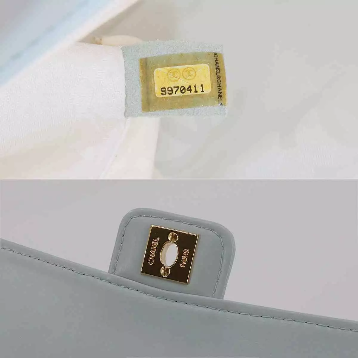 CHANEL Matelasse Wild Stitch Hand Bag Leather Light Blue