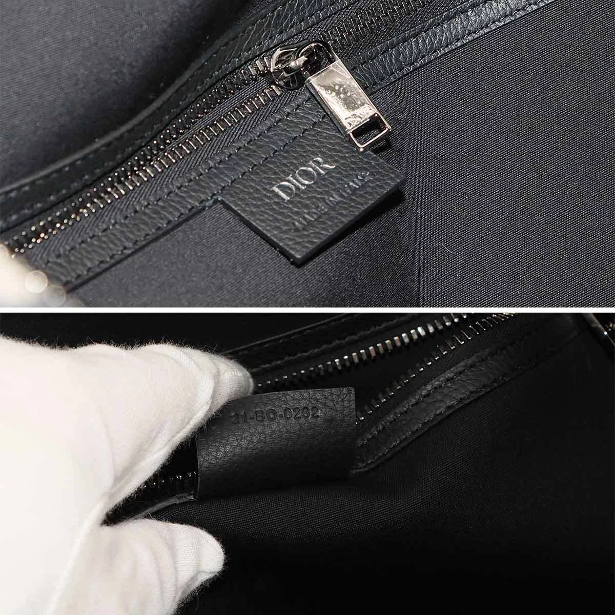 Christian Dior Oblique Lingot 50 Boston Shoulder Bag Canvas Leather
