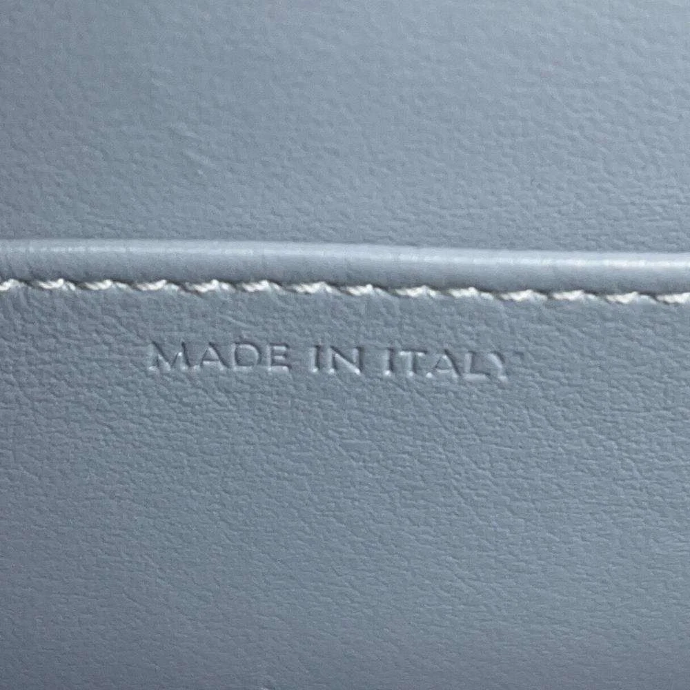 CELINE Triomphe Claude Shoulder Bag Size Mini Shiny Calf Leather Blue Gray