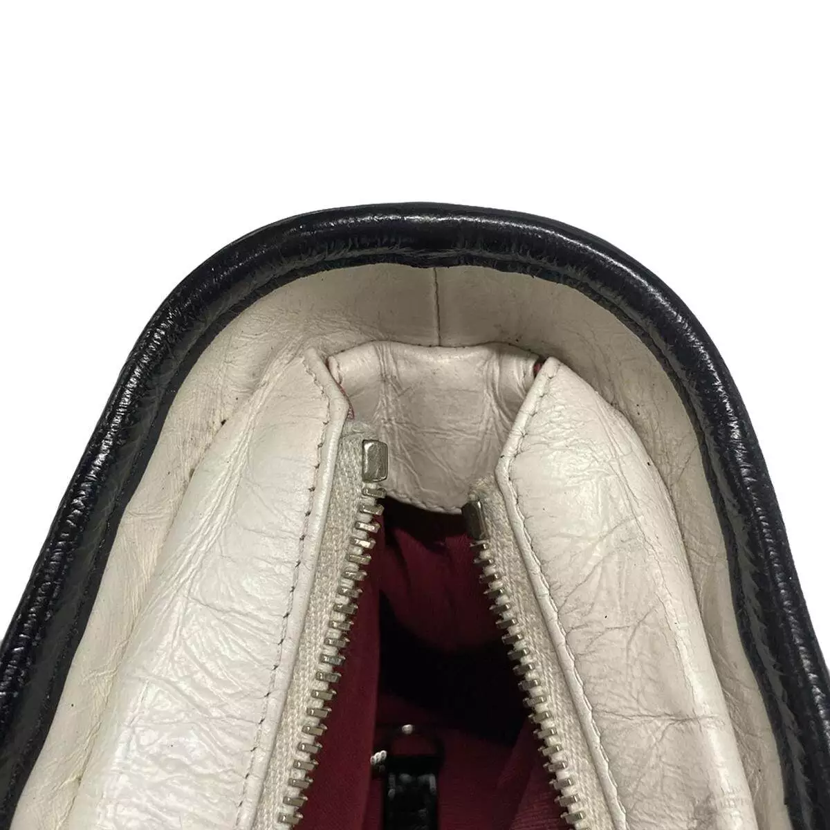 CHANEL Gabrielle de Chanel Small Hobo Bag White Black Aged Calfskin