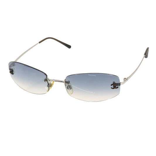CHANEL Sunglasses CC Blue Gradation Silver