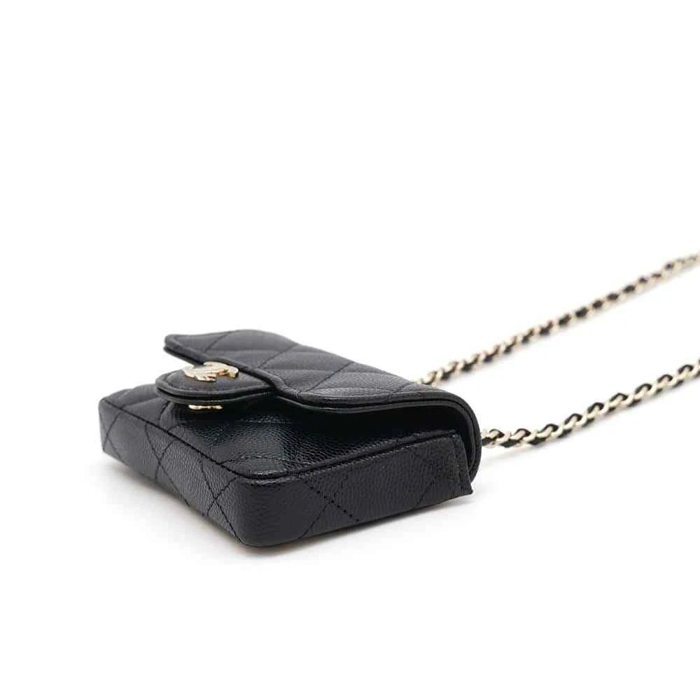 CHANEL Matelasse Belt Bag Calfskin Black