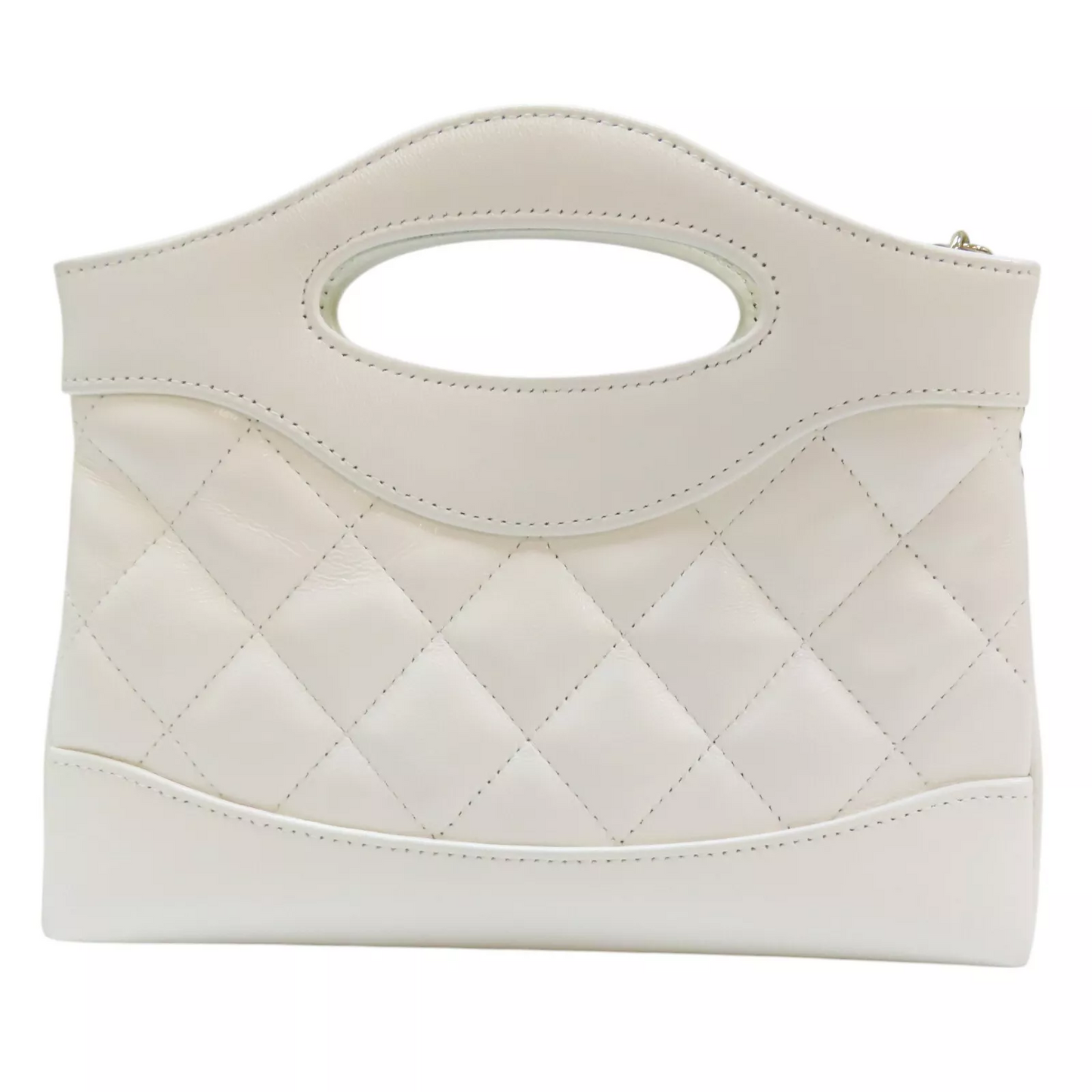 CHANEL 31 31 Nano Shoulder Handbag Calfskin White