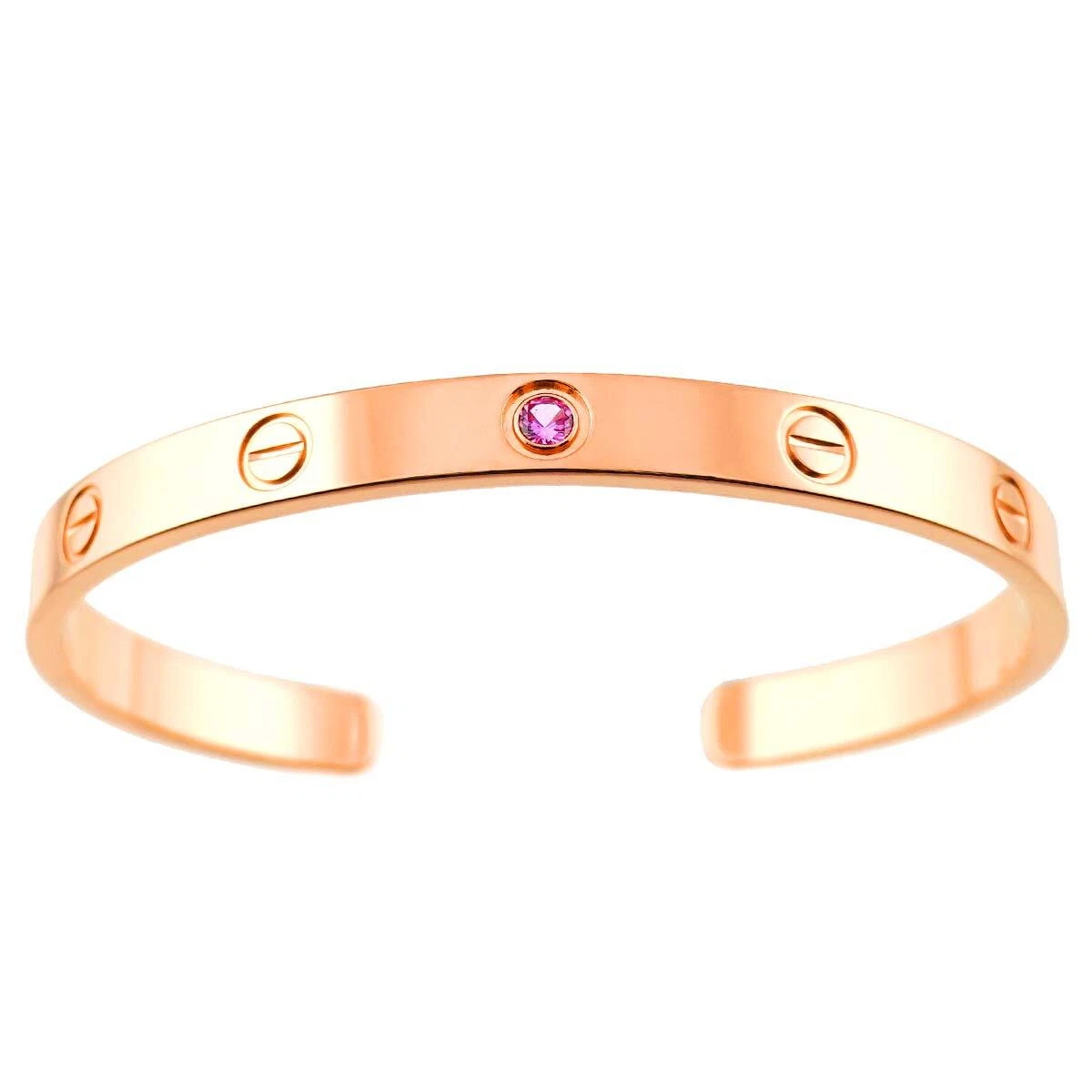 Cartier Love Bracelet Open Sapphire 18K Pink Gold 750 Size 18