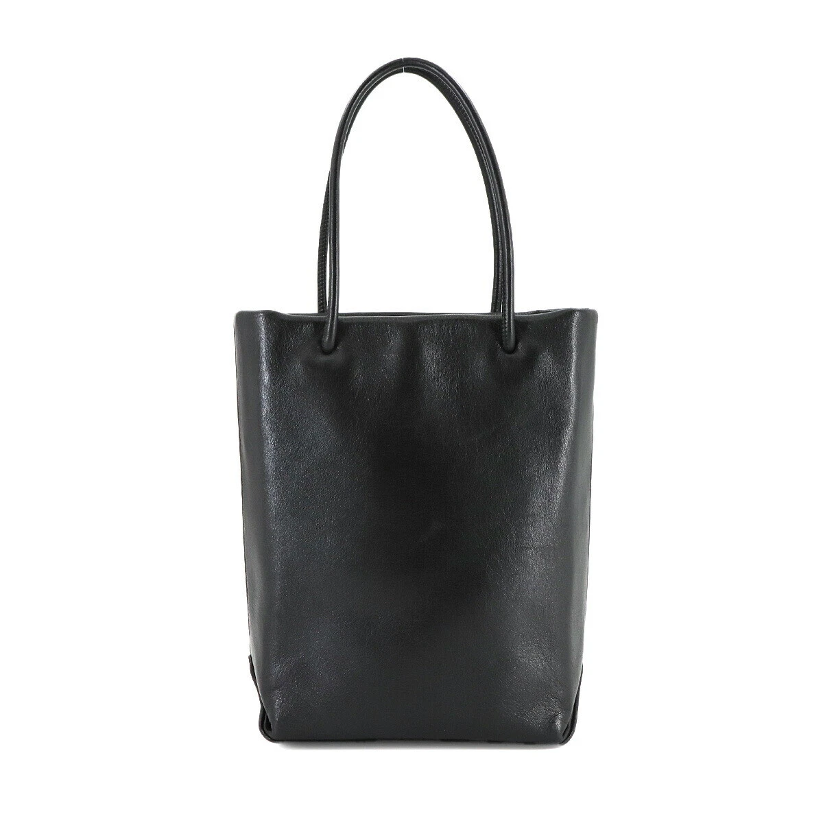 CHANEL Essential Tote Bag Leather Black White Purse
