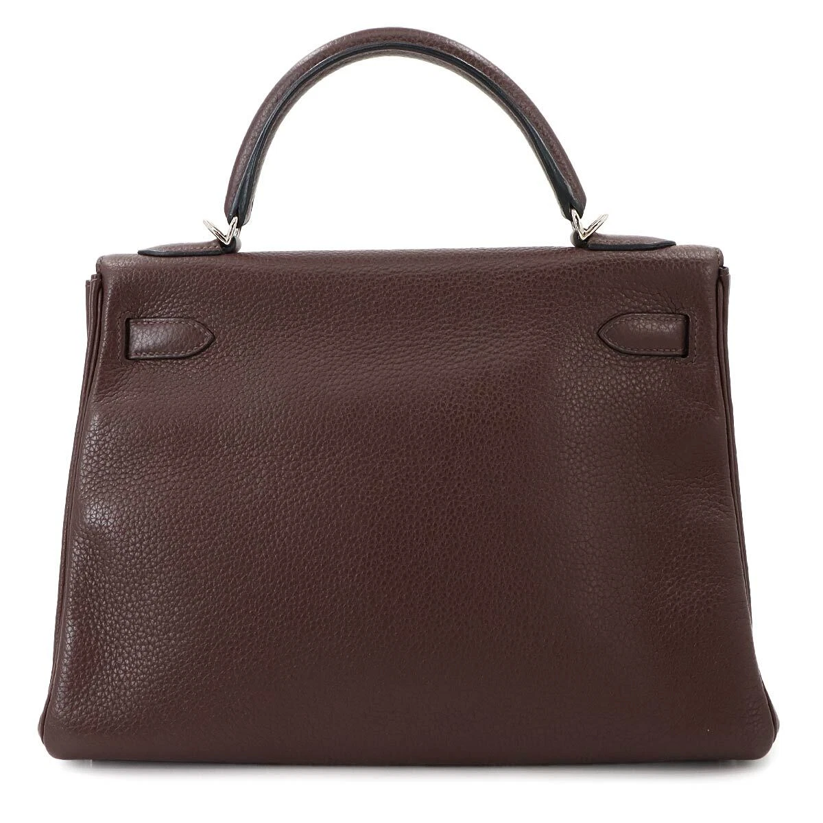 HERMES Kelly 32 Hand Shoulder Bag Taurillon Clemence Cacao Purse