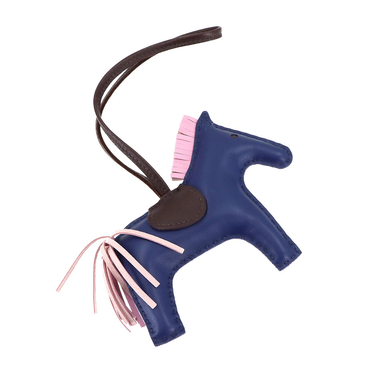 HERMES Rodeo MM Bag Charm Agneau Milo Bleu Saphir Mauve Sylvestre
