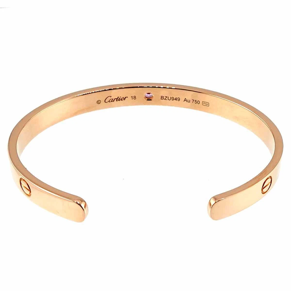 Cartier Love Bracelet Open Sapphire 18K Pink Gold 750 Size 18