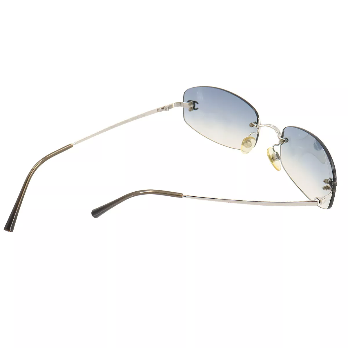 CHANEL Sunglasses CC Blue Gradation Silver