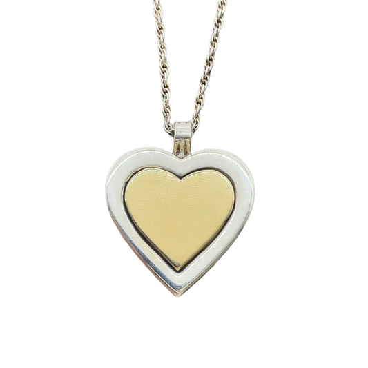 Tiffany & Co. Double Heart Combination Silver 13.48g Necklace