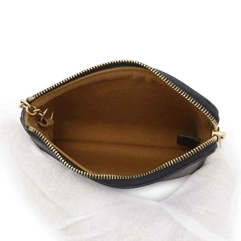 CELINE Triomphe Coin & Card Pouch PVC Coated Canvas Black