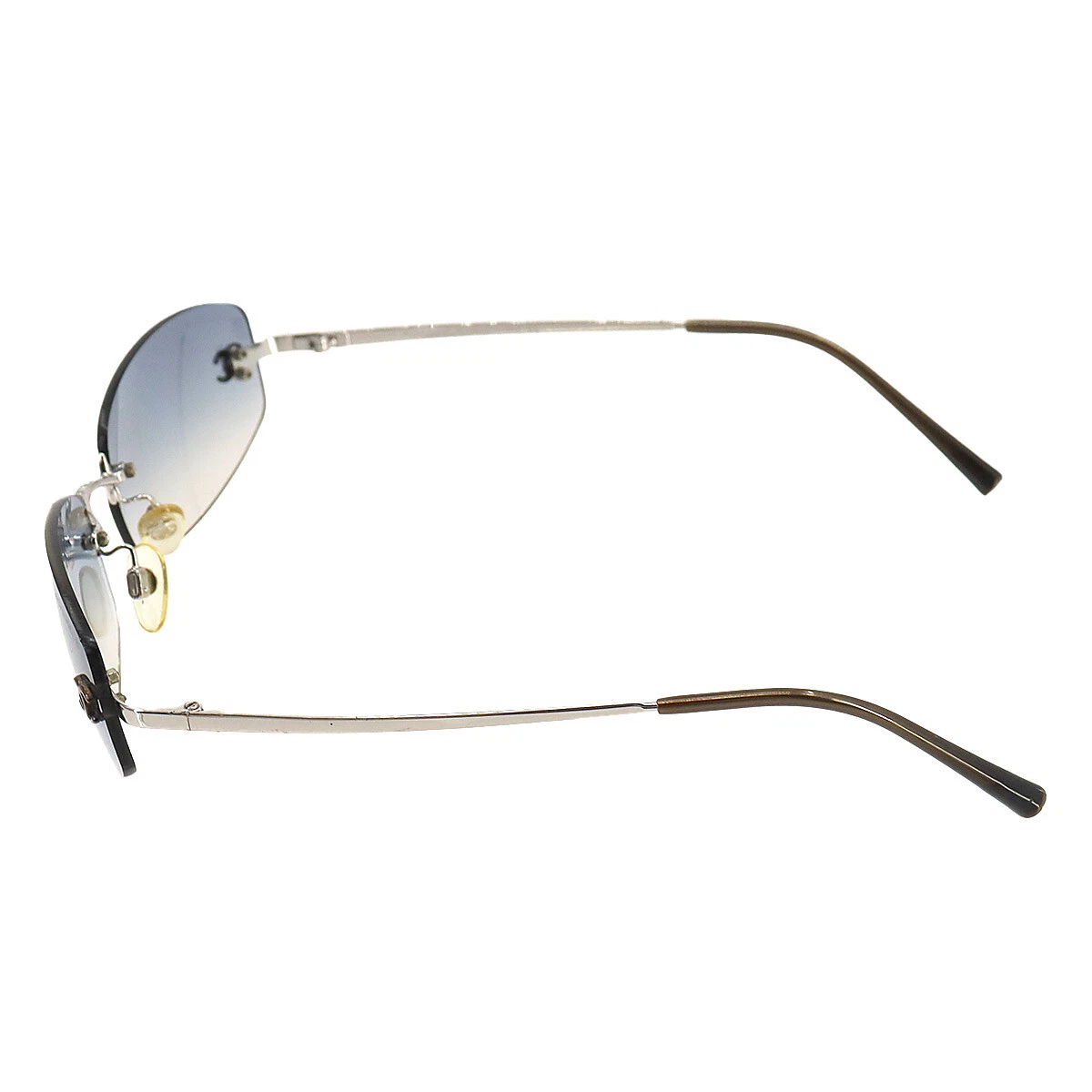 CHANEL Sunglasses CC Blue Gradation Silver