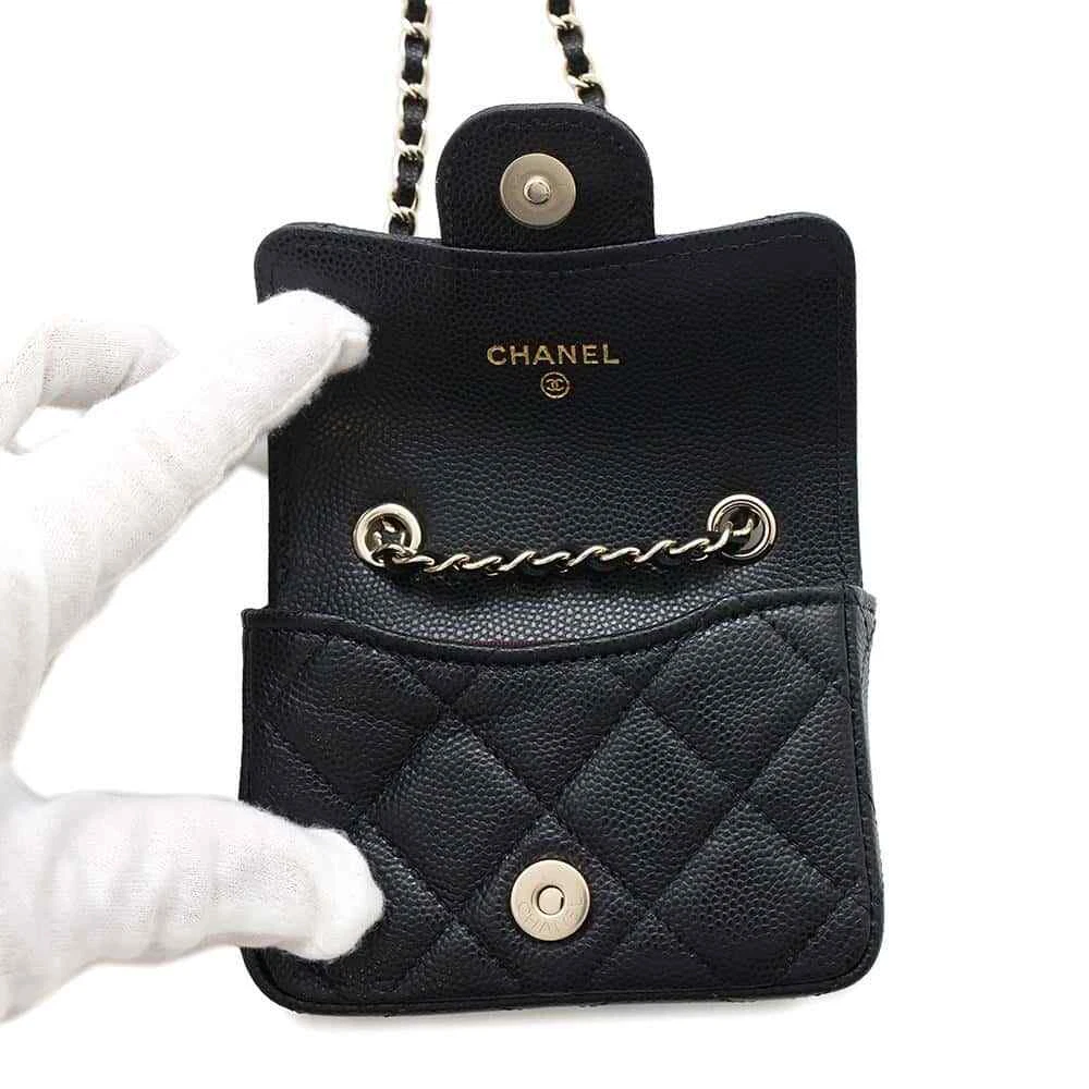 CHANEL Matelasse Belt Bag Calfskin Black