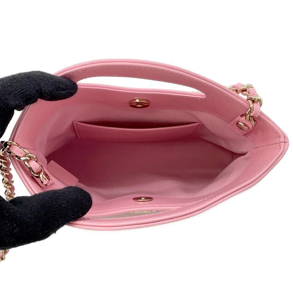 CHANEL CHANEL31 Chain Shoulder Bag Size Mini Shiny Calf Leather Pink
