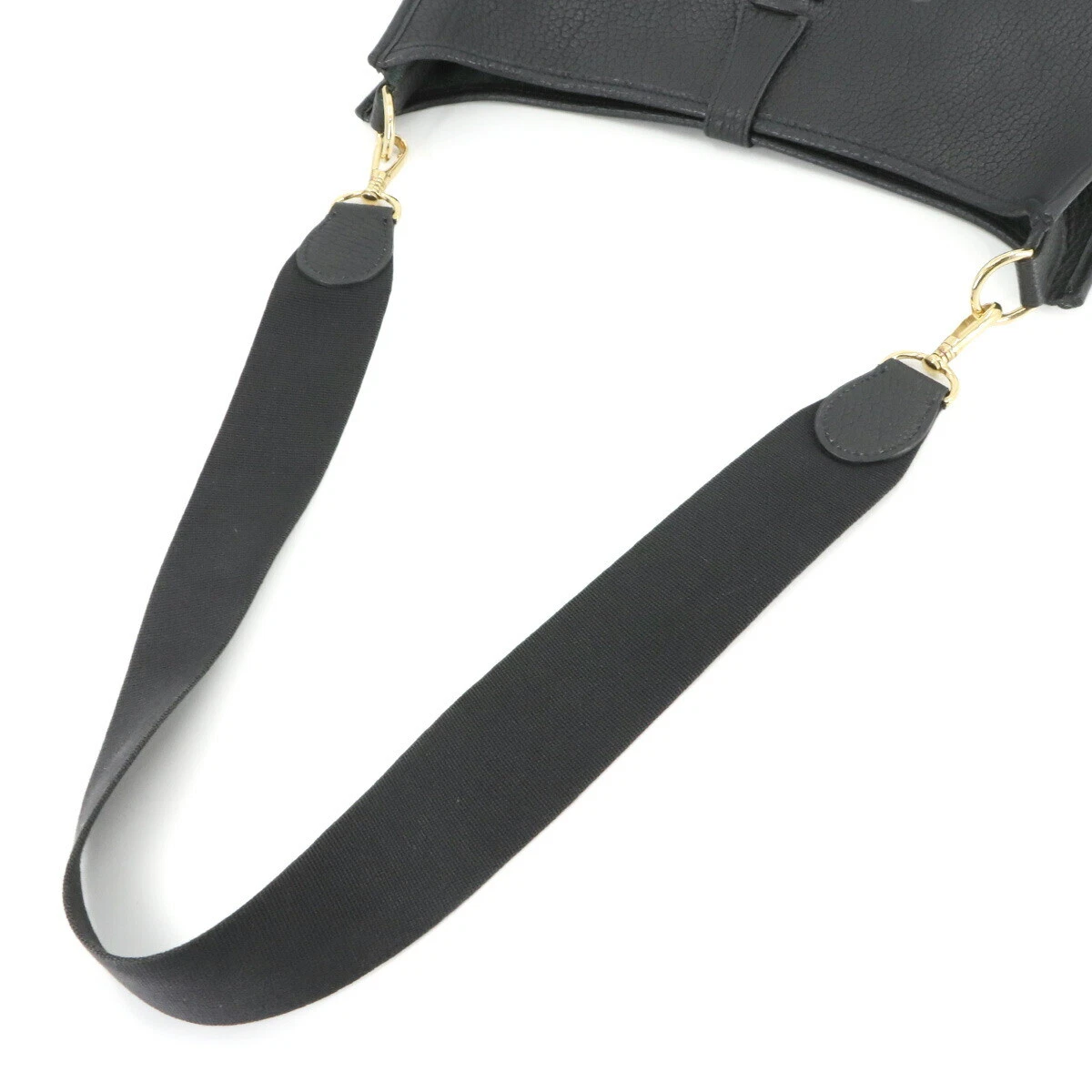 HERMES Evelyne GM Shoulder Bag Fjord Leather Black Purse