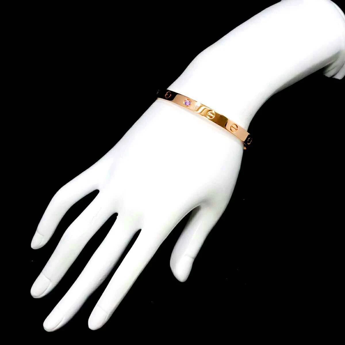 Cartier Love Bracelet Open Sapphire 18K Pink Gold 750 Size 18