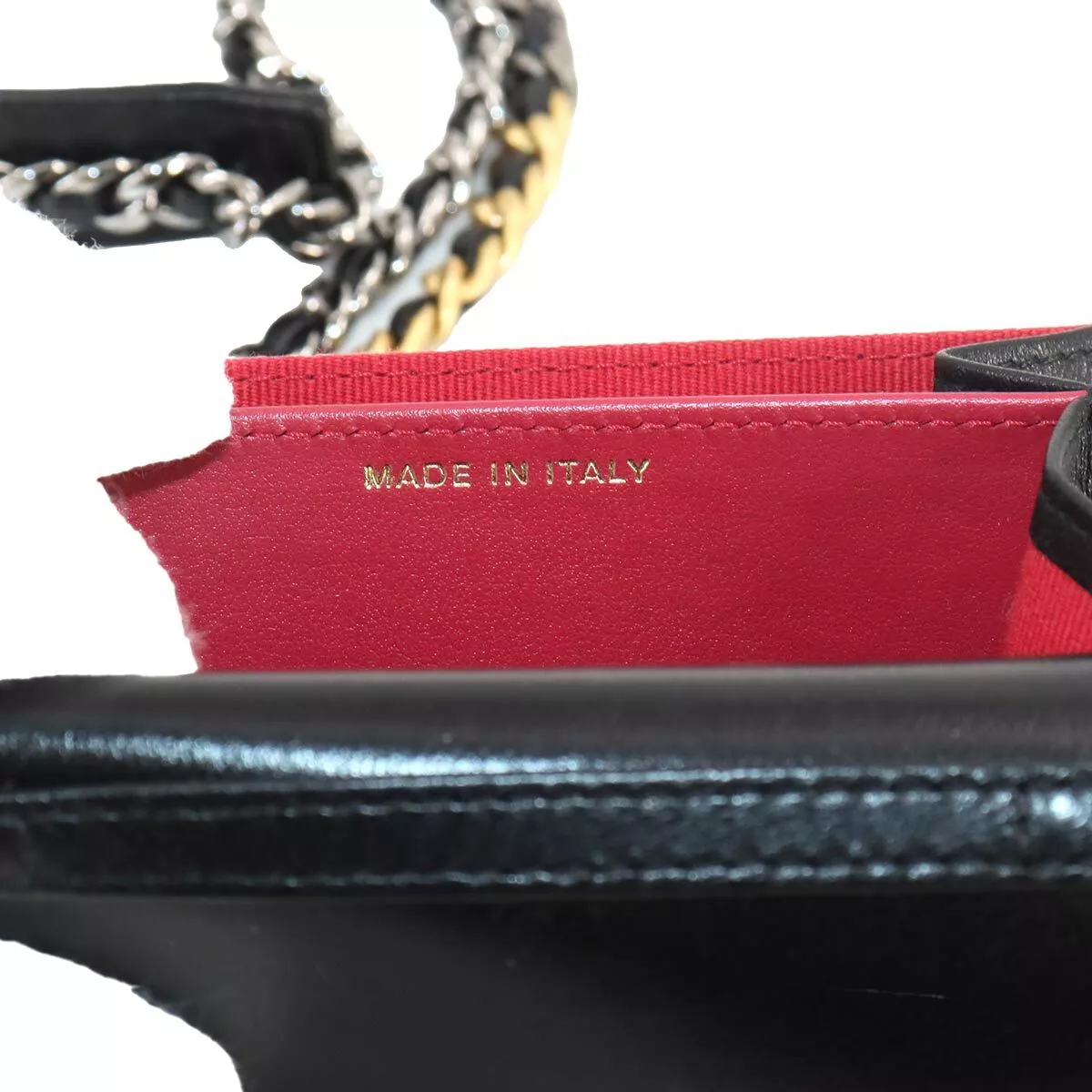 CHANEL 19 Flap Coin Purse Chain Coin Case Leather Black