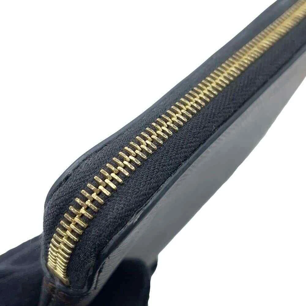 CELINE Triomphe Coin & Card Pouch PVC Coated Canvas Black
