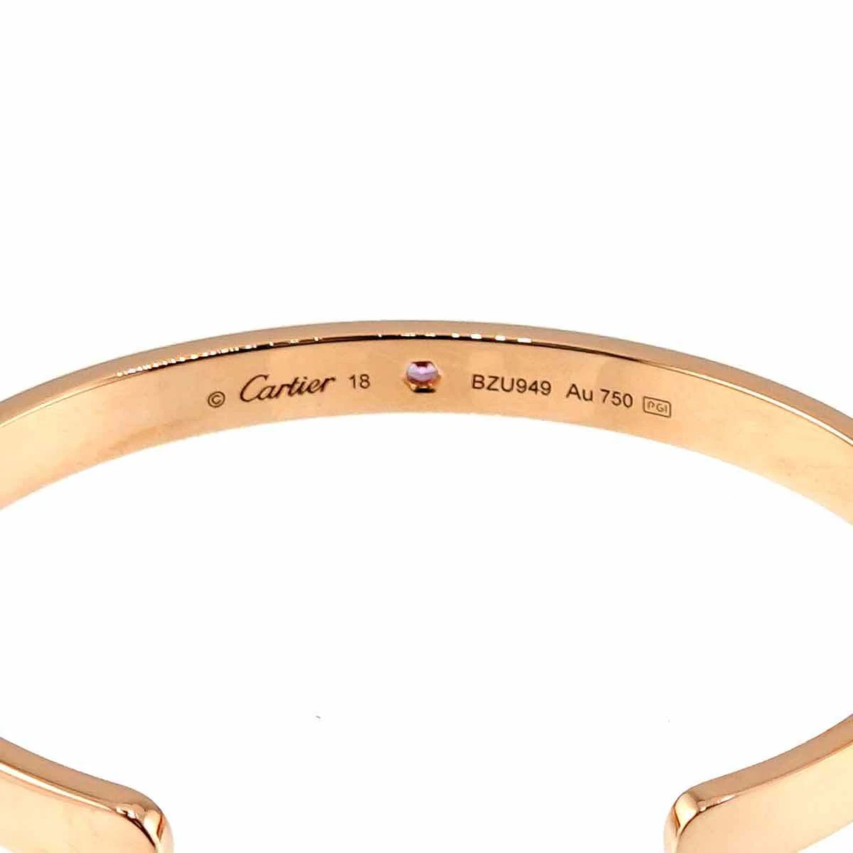 Cartier Love Bracelet Open Sapphire 18K Pink Gold 750 Size 18