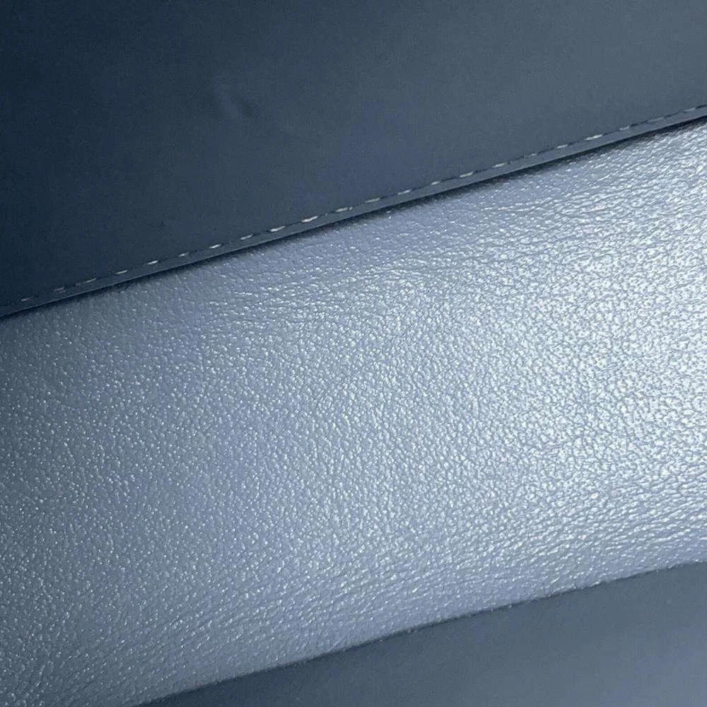 CELINE Triomphe Claude Shoulder Bag Size Mini Shiny Calf Leather Blue Gray
