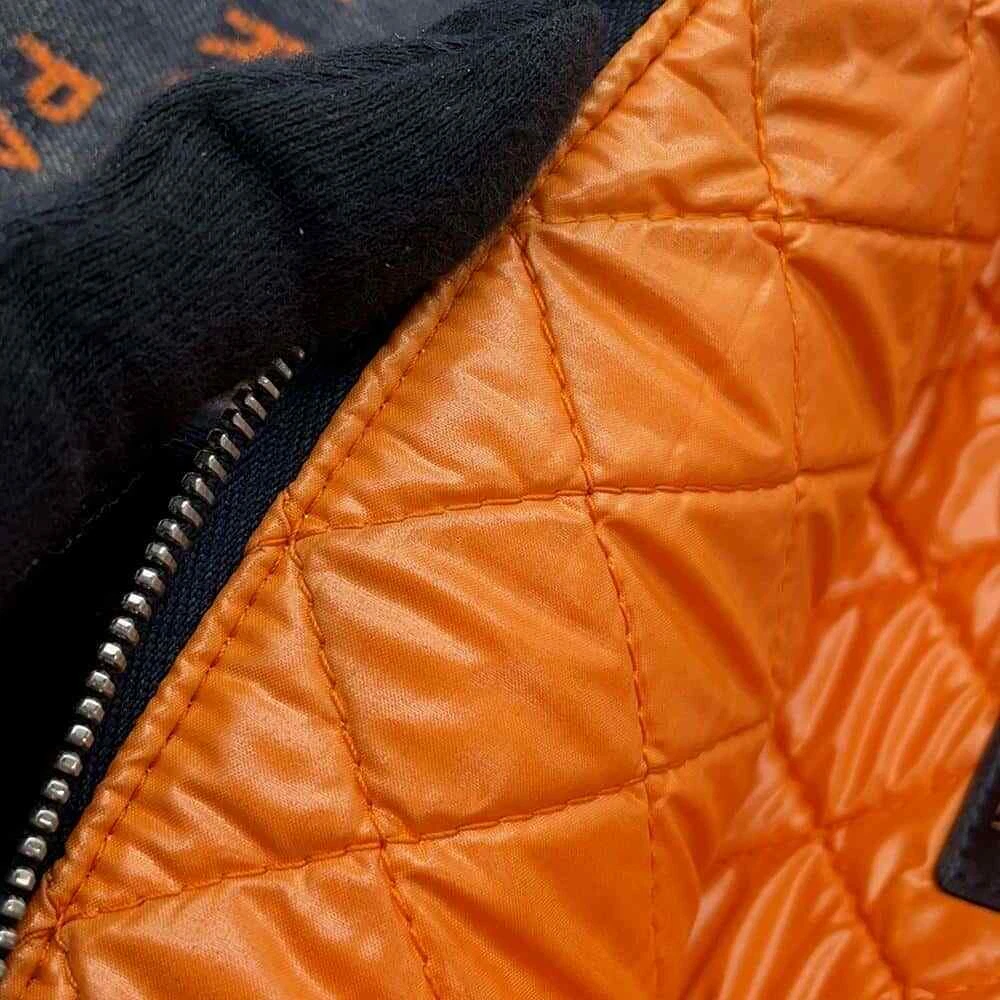 CHANEL Deauville Clutch Bag Denim Navy Orange